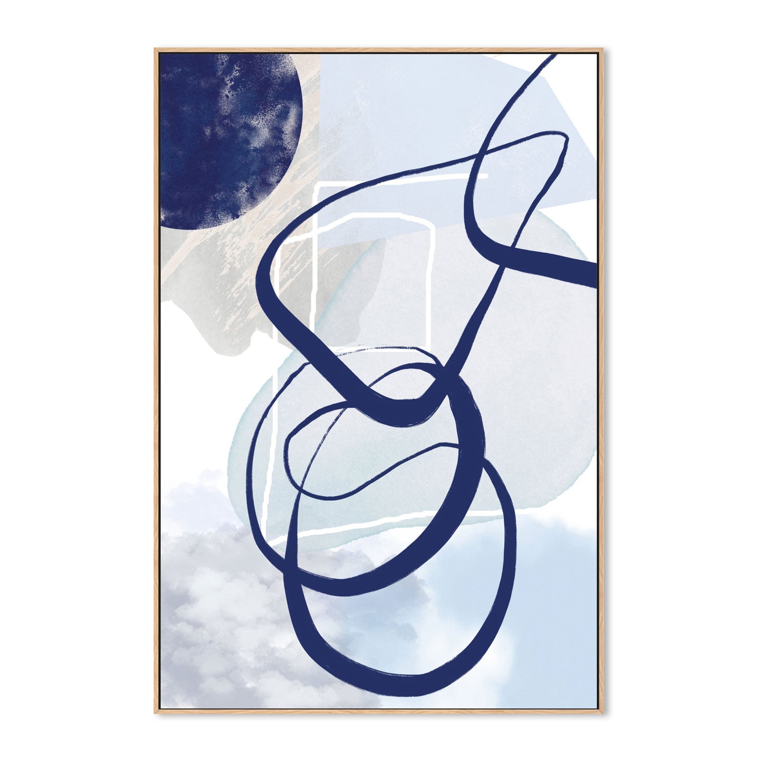 wall-art-print-canvas-poster-framed-Lines Of Blue, Style B , By Sally Ann Moss-GIOIA-WALL-ART