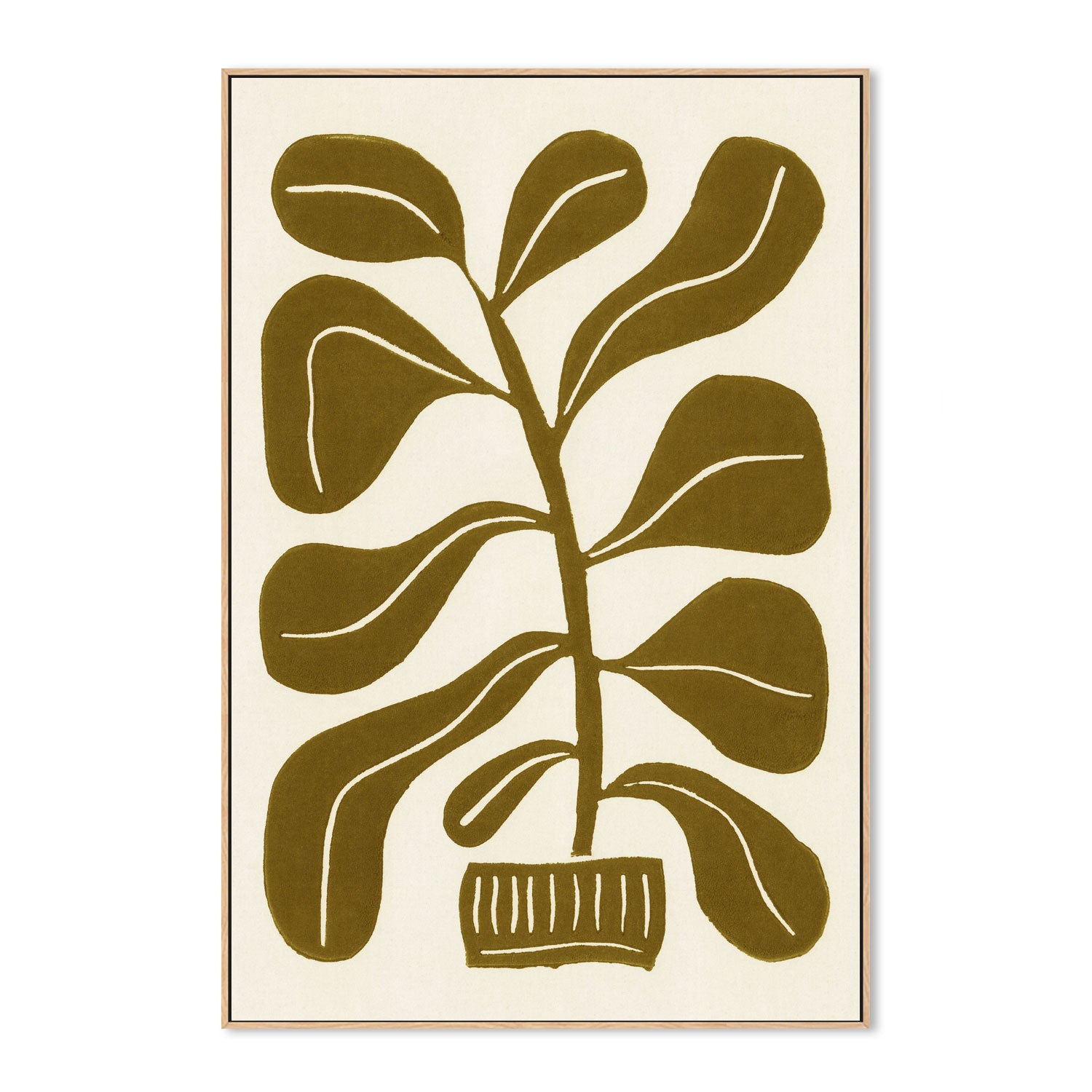 wall-art-print-canvas-poster-framed-Linocut Houseplant-4