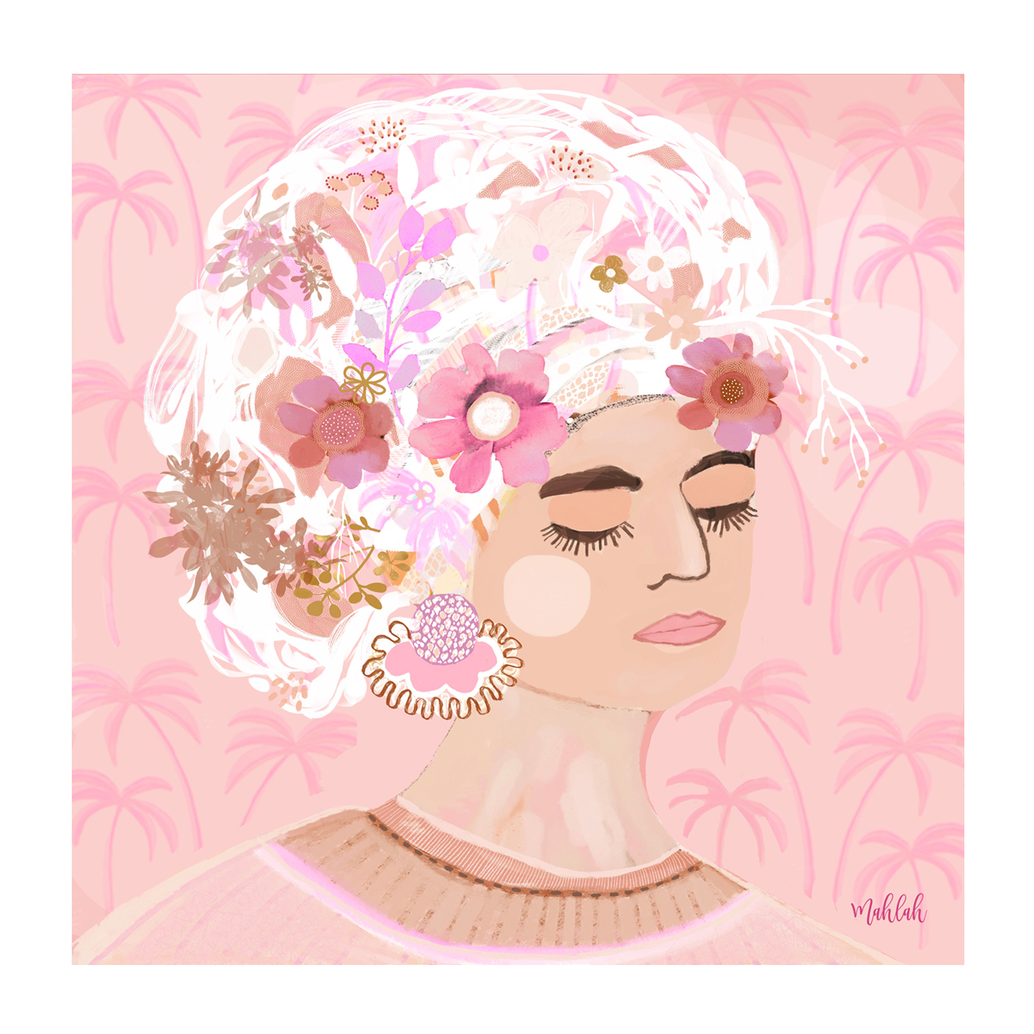 Loly Palm , By Inkheart Designs |Fine Art Print Framed Canvas Framed