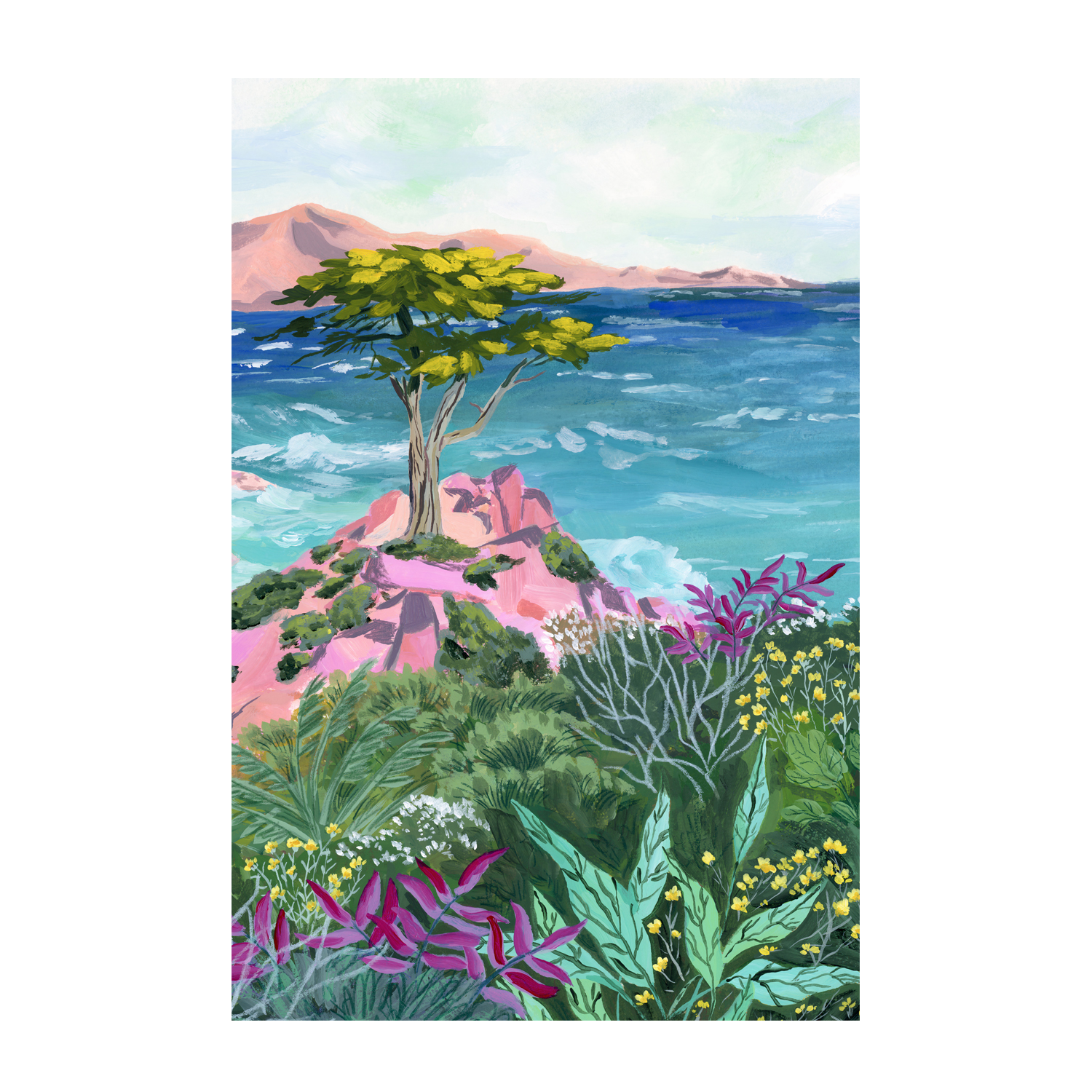 wall-art-print-canvas-poster-framed-Lone Cypress-1