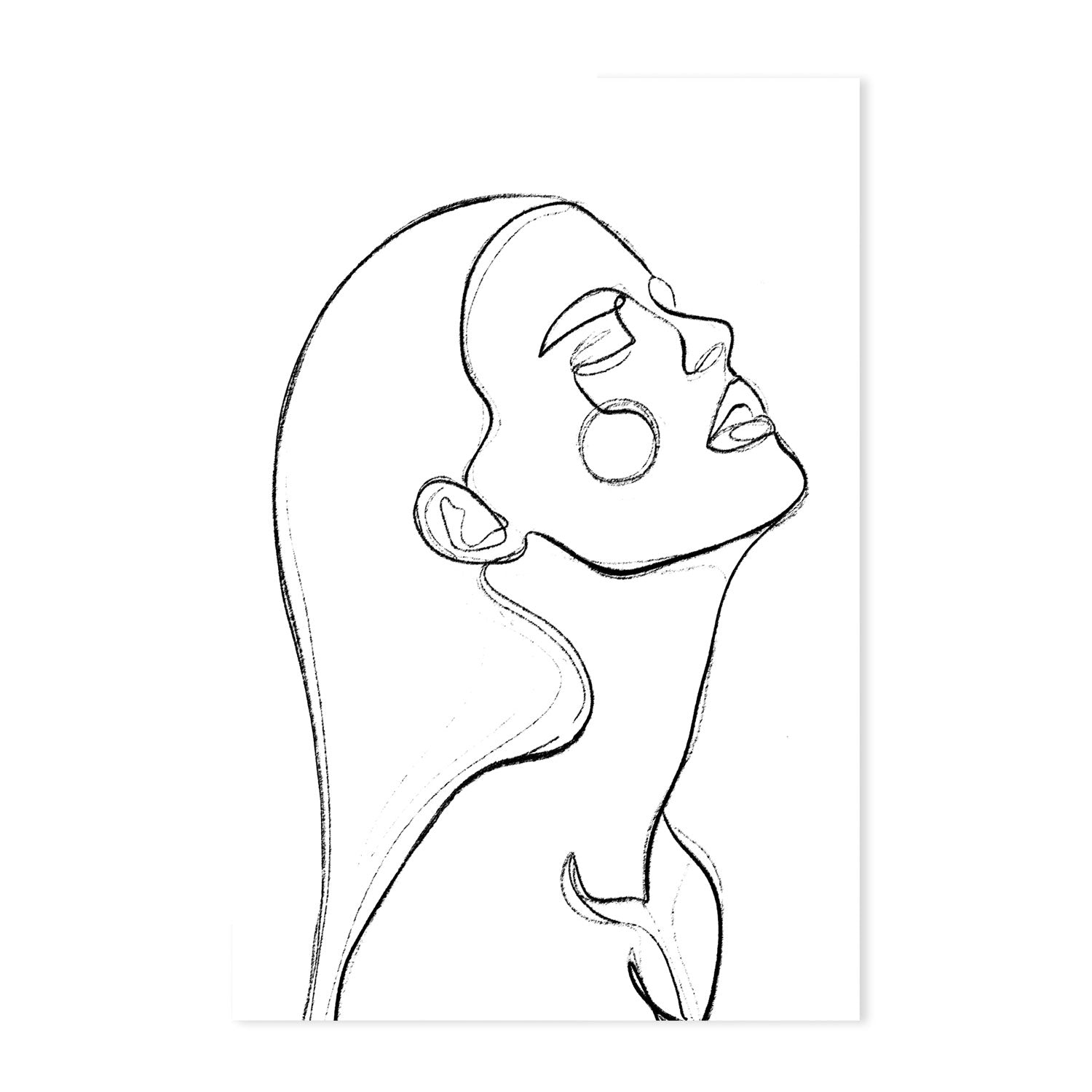 wall-art-print-canvas-poster-framed-Love Yourself Line Drawing , By Treechild-GIOIA-WALL-ART