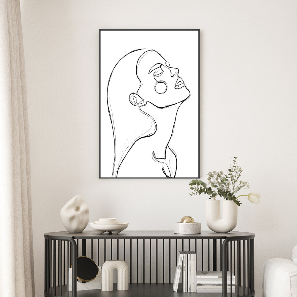 wall-art-print-canvas-poster-framed-Love Yourself Line Drawing , By Treechild-GIOIA-WALL-ART