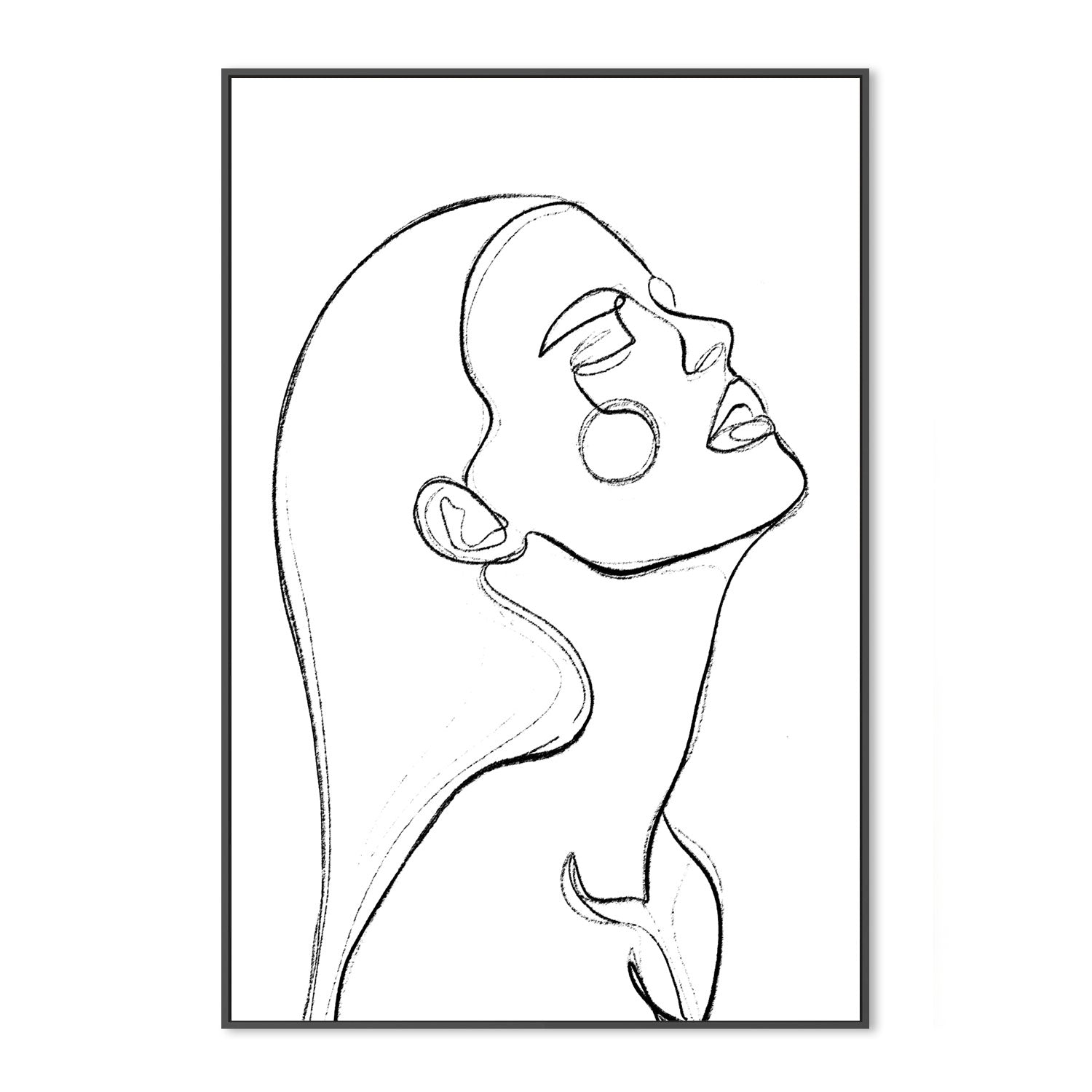 wall-art-print-canvas-poster-framed-Love Yourself Line Drawing , By Treechild-GIOIA-WALL-ART