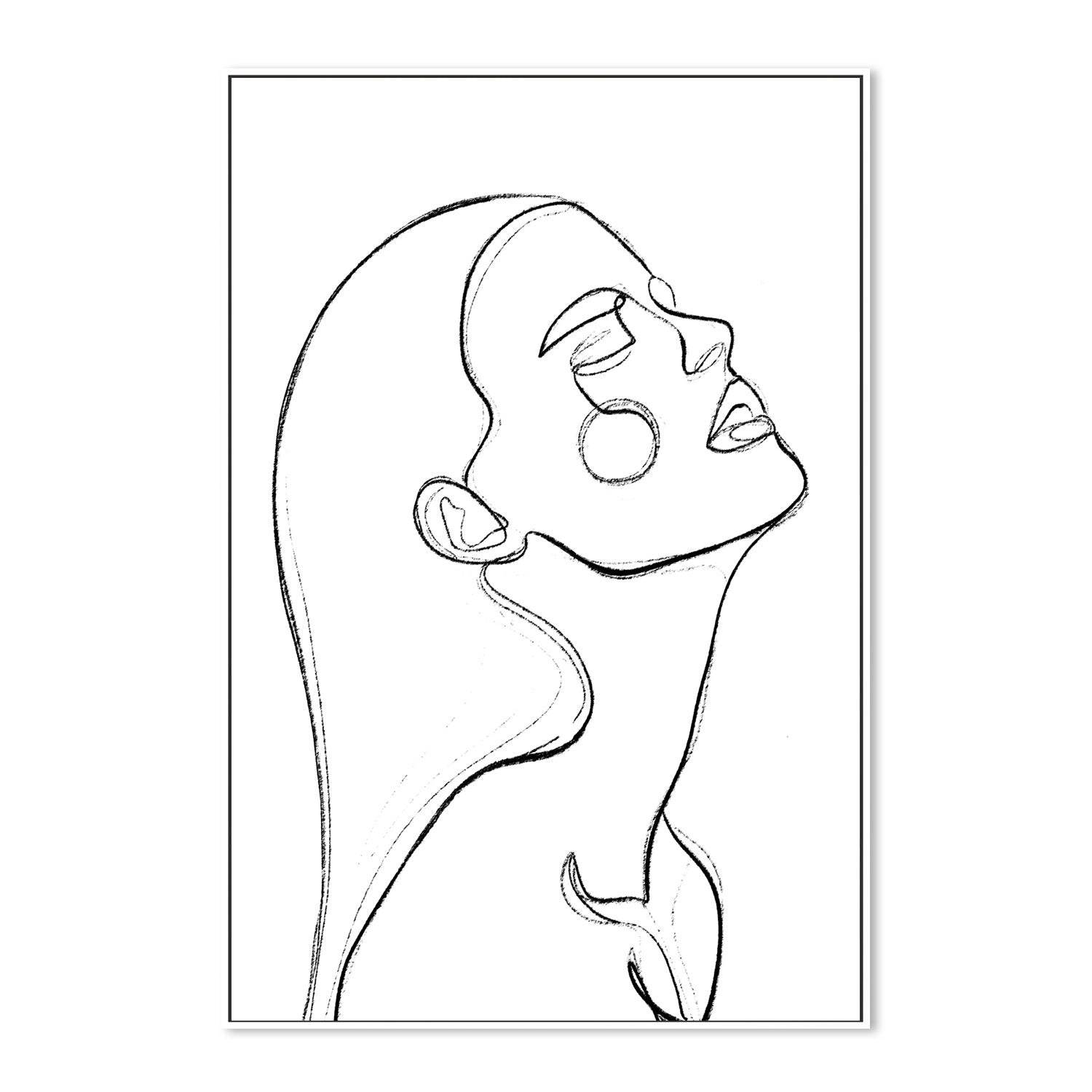 wall-art-print-canvas-poster-framed-Love Yourself Line Drawing , By Treechild-GIOIA-WALL-ART