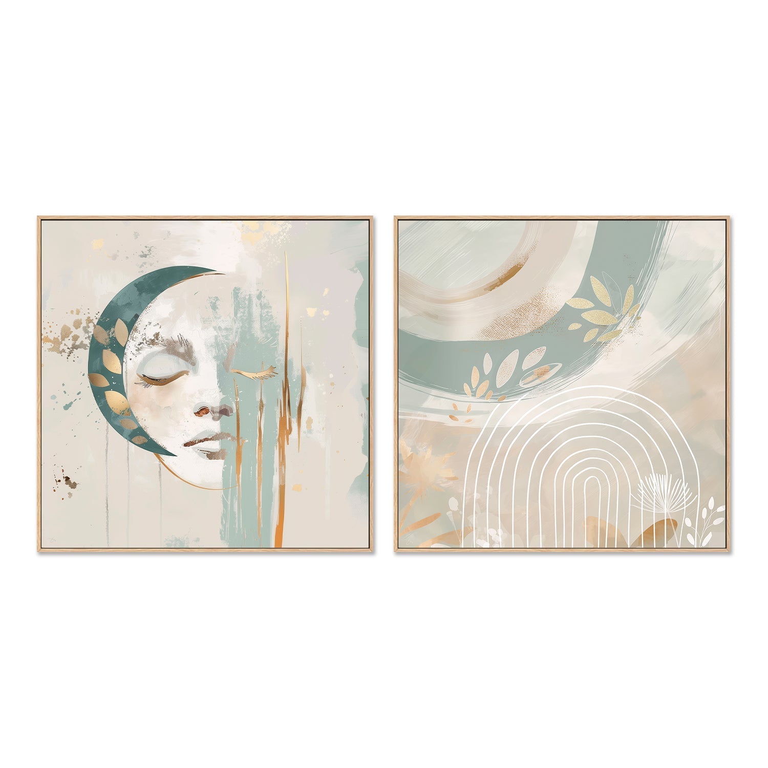 wall-art-print-canvas-poster-framed-Luna Aurelia, Style A & B, Set Of 2 , By Bella Eve-4