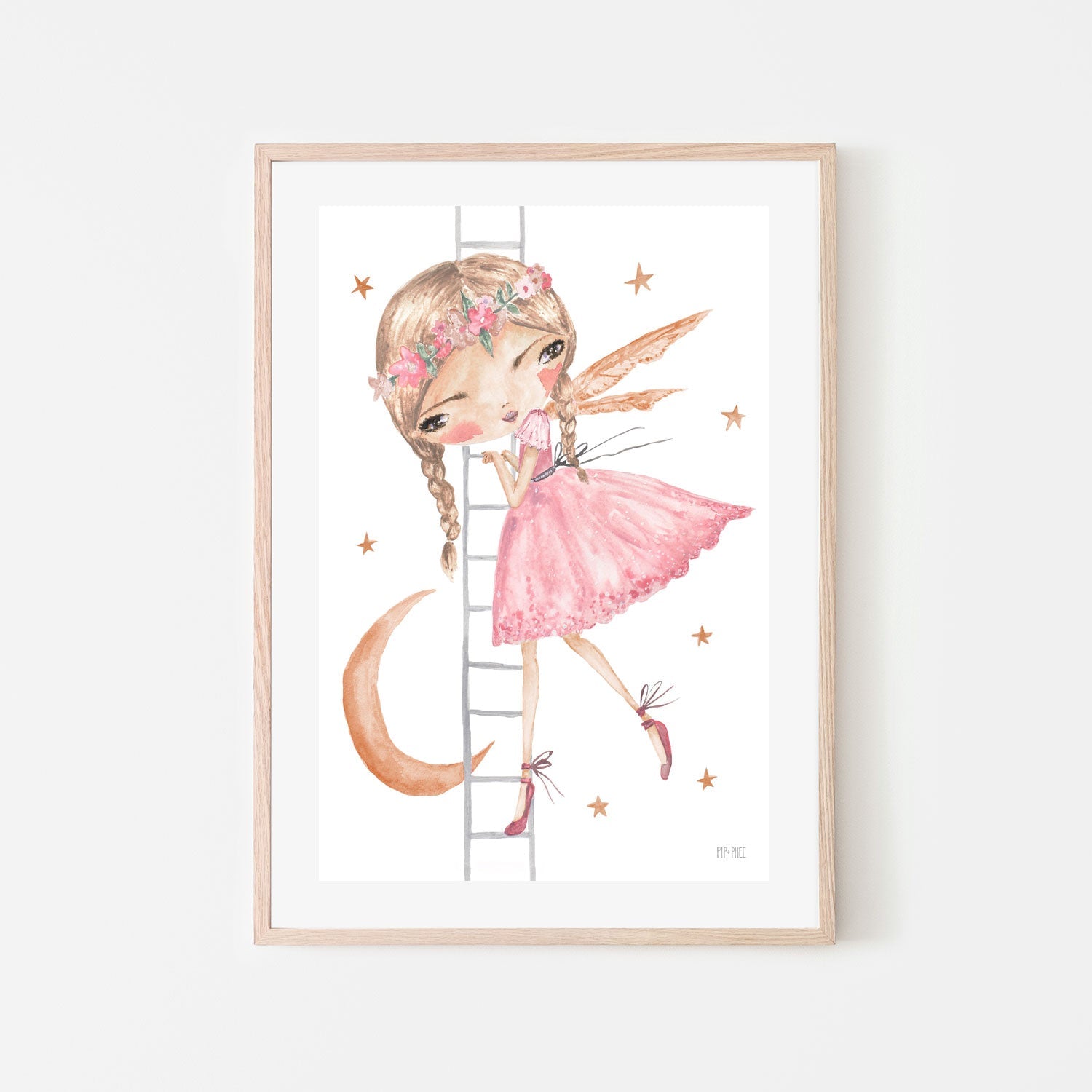 wall-art-print-canvas-poster-framed-Lunar Princess Ladder , By Pip and Phee-6