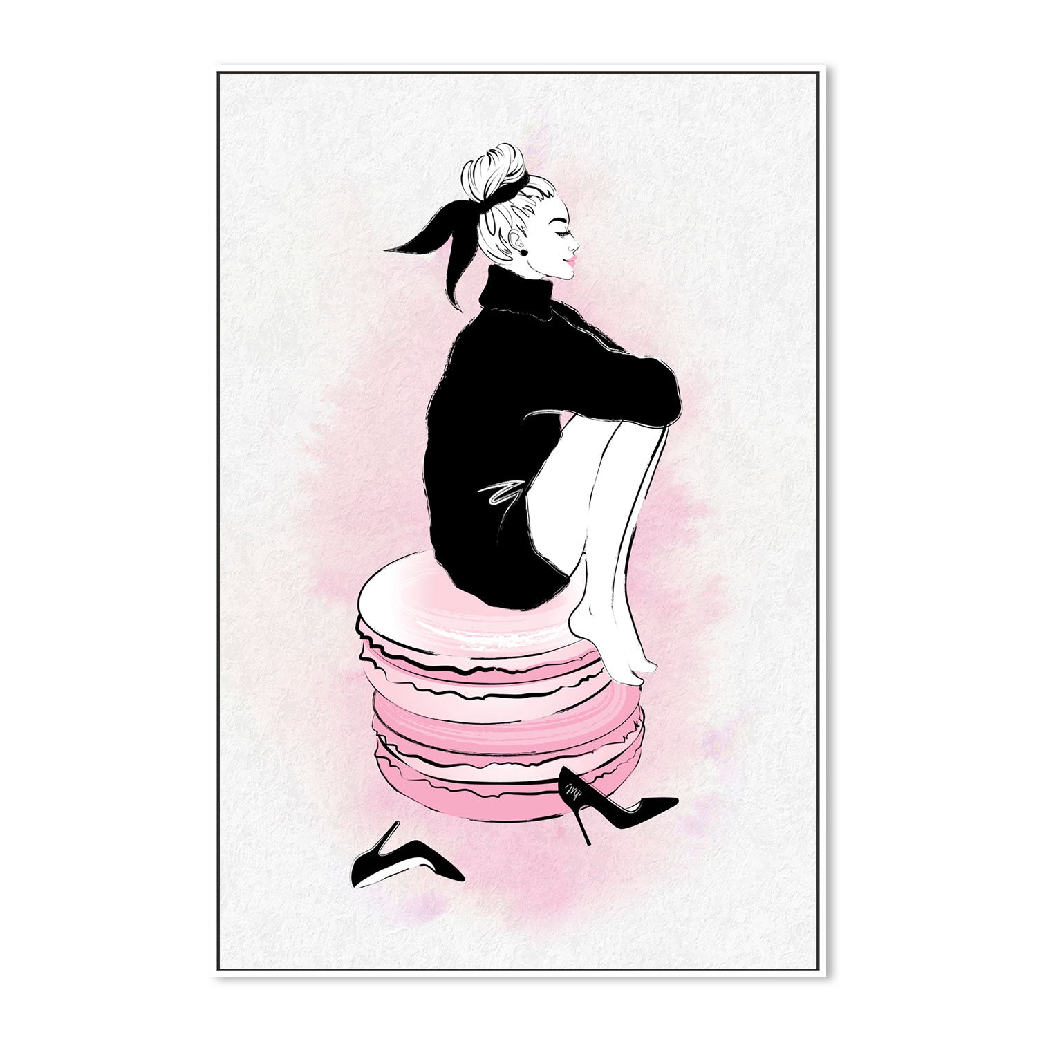 wall-art-print-canvas-poster-framed-Macaron Girl-GIOIA-WALL-ART