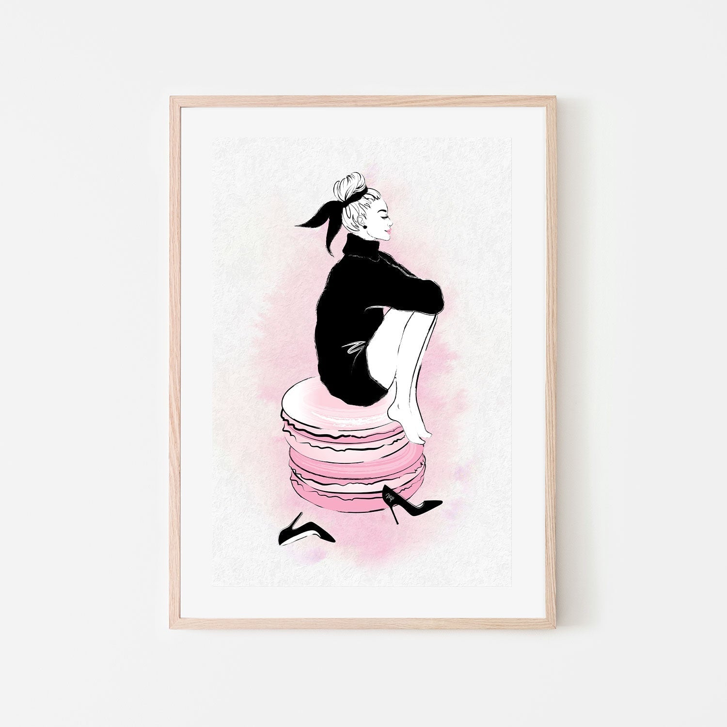 wall-art-print-canvas-poster-framed-Macaron Girl-GIOIA-WALL-ART