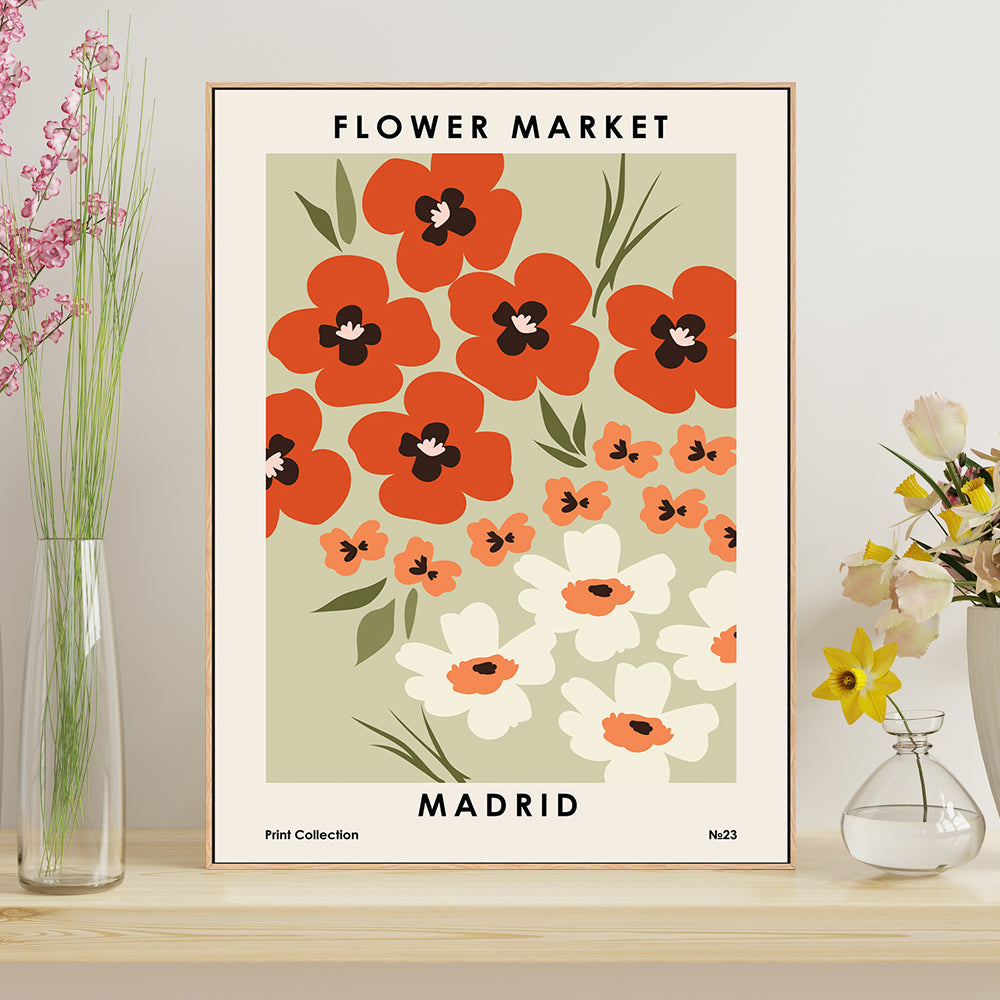 wall-art-print-canvas-poster-framed-Madrid Flower Market-GIOIA-WALL-ART
