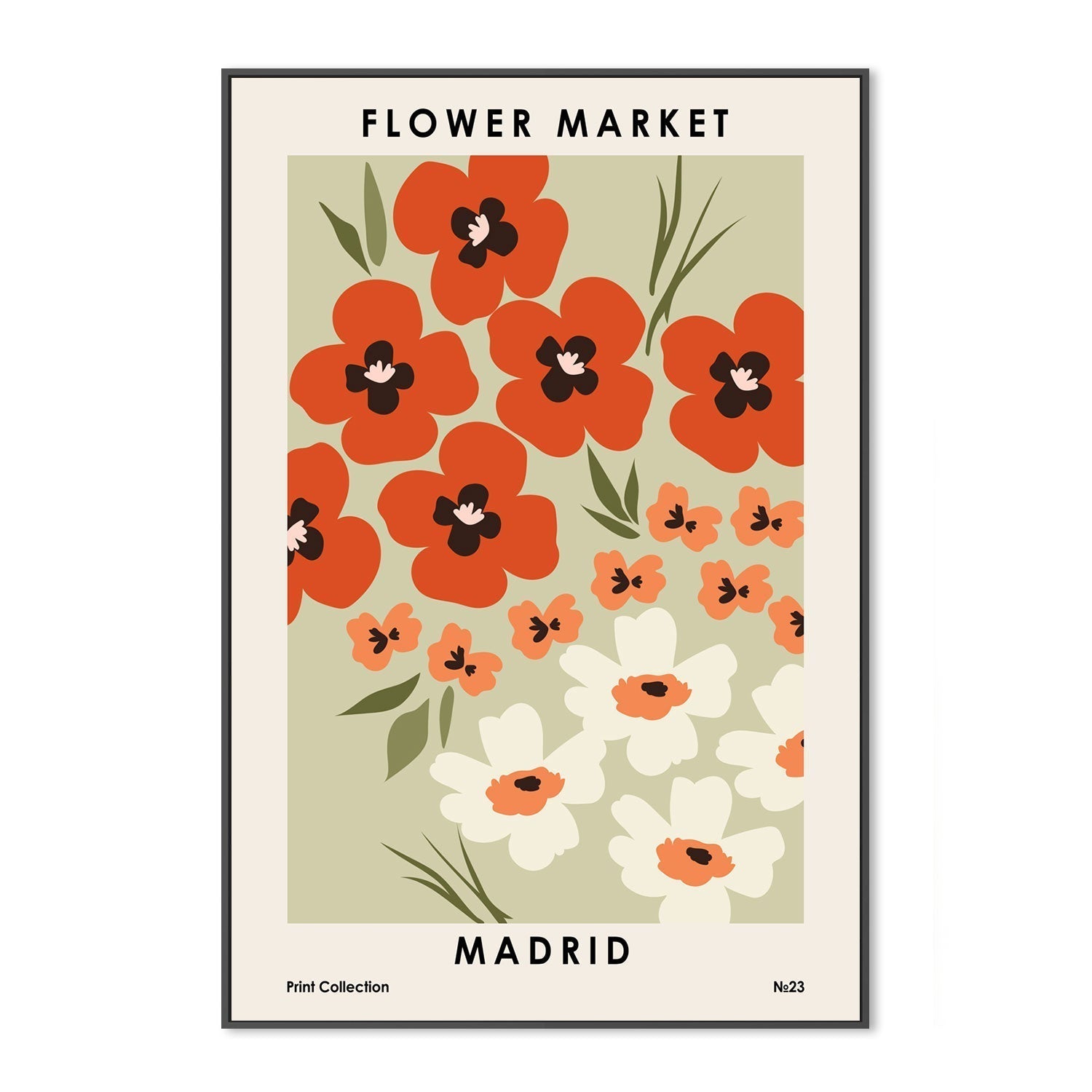 wall-art-print-canvas-poster-framed-Madrid Flower Market-GIOIA-WALL-ART