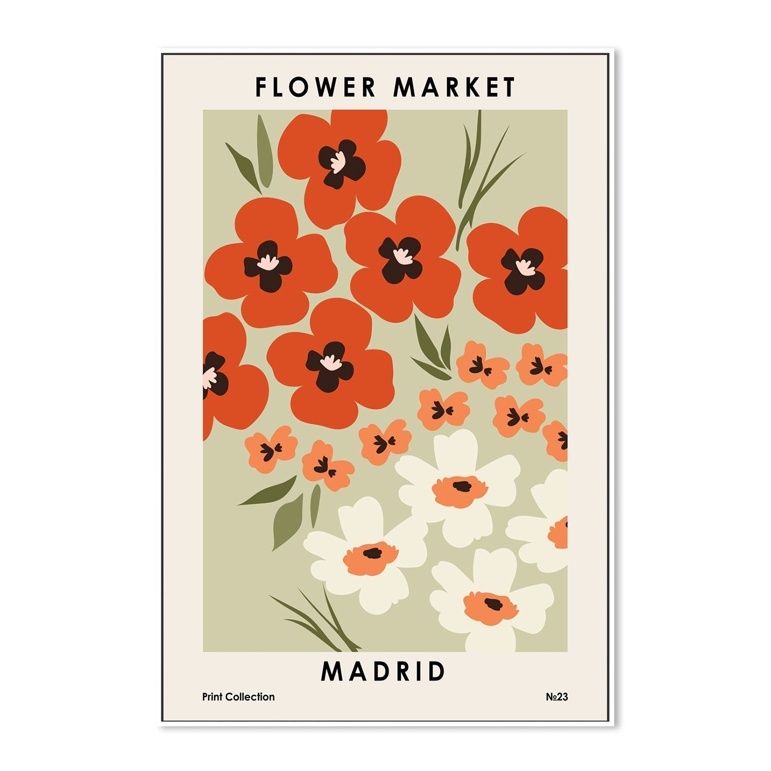 wall-art-print-canvas-poster-framed-Madrid Flower Market-GIOIA-WALL-ART