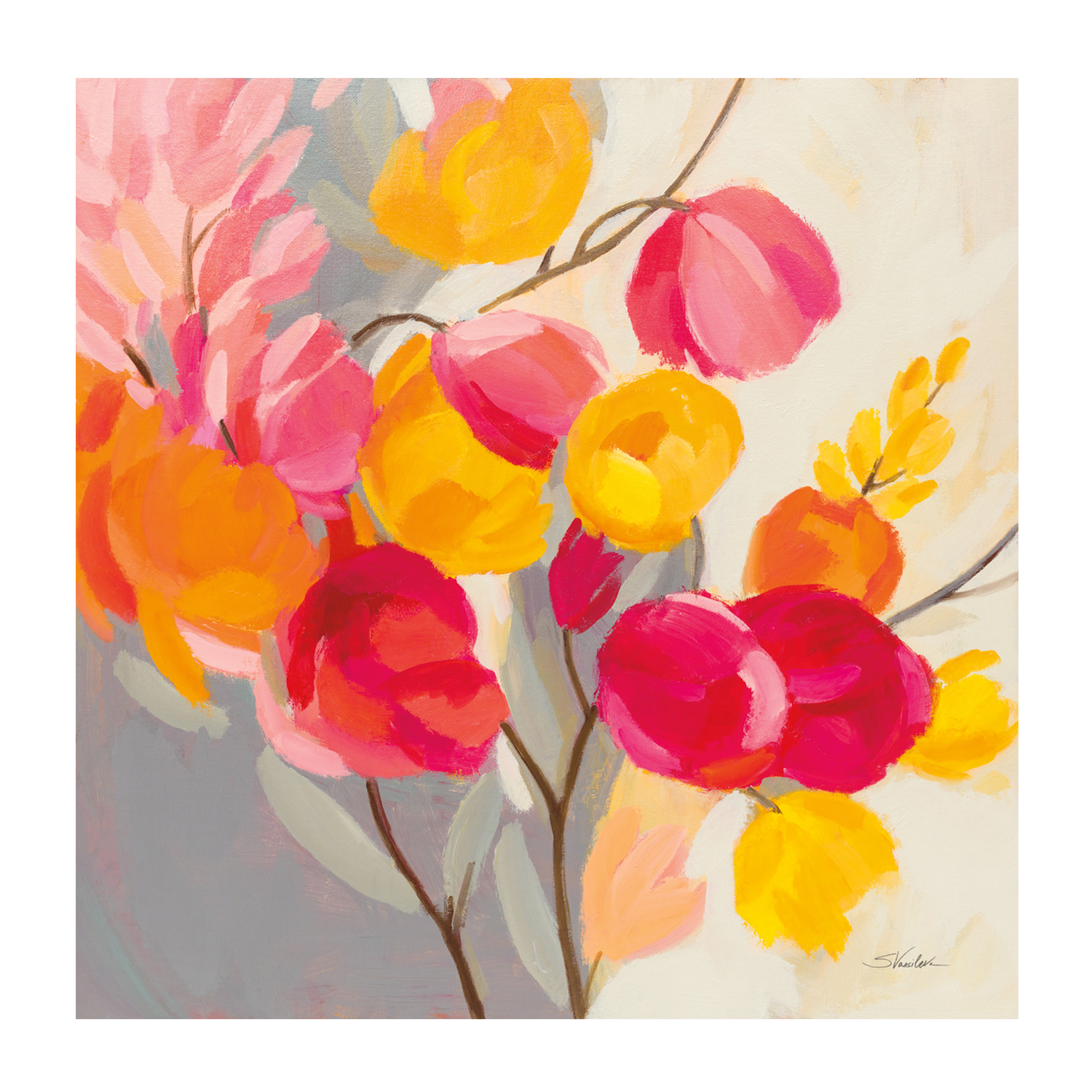 wall-art-print-canvas-poster-framed-Magenta Bloom, Style A-1
