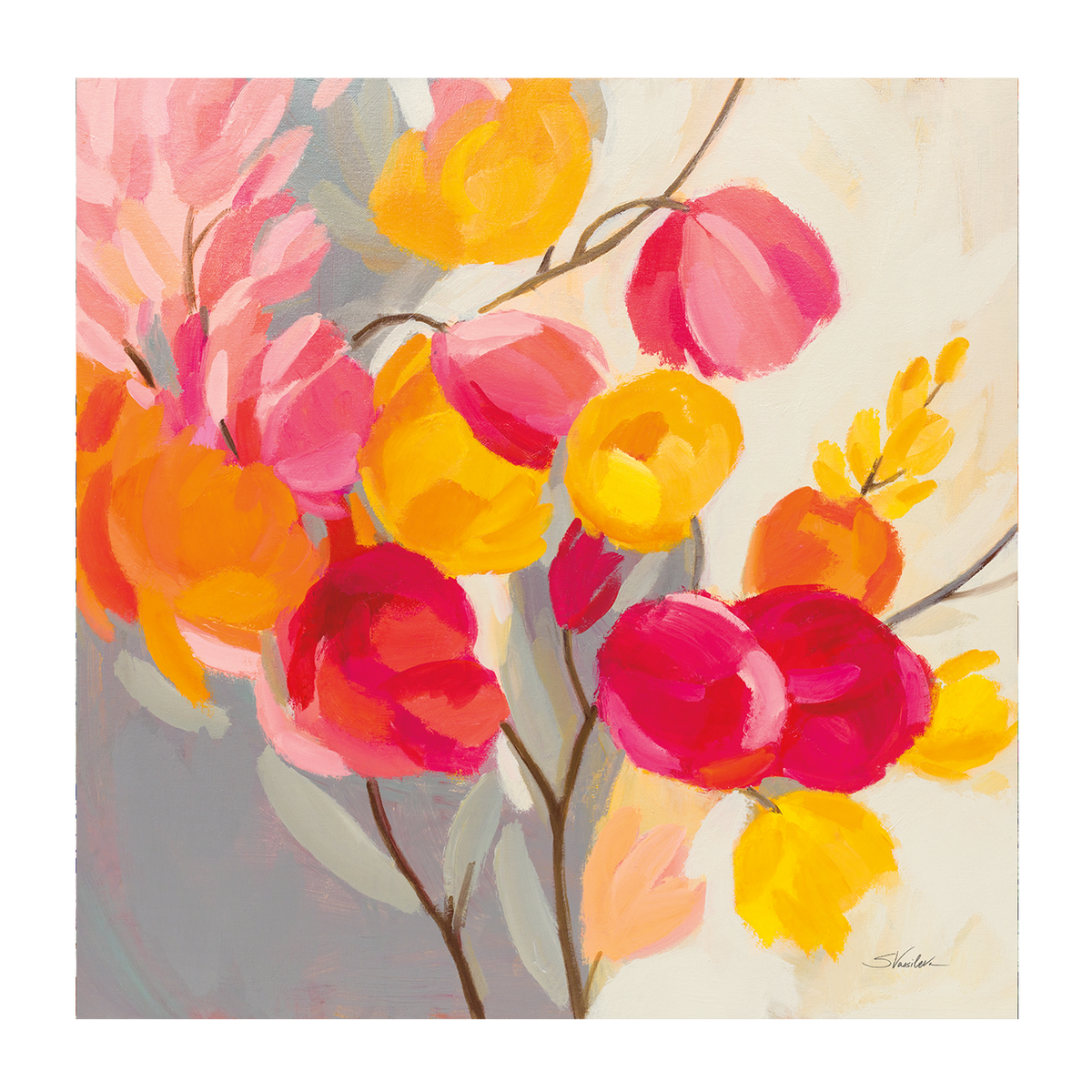 wall-art-print-canvas-poster-framed-Magenta Bloom, Style A & B, Set Of 2-7