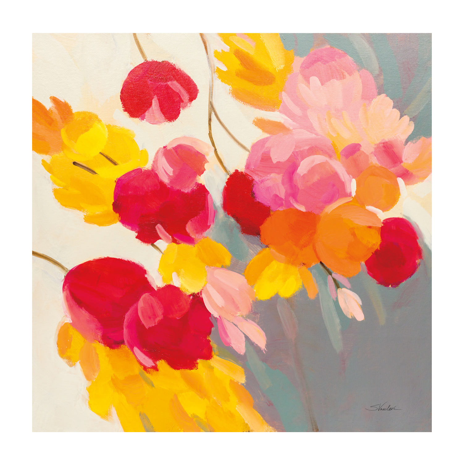 wall-art-print-canvas-poster-framed-Magenta Bloom, Style B-1