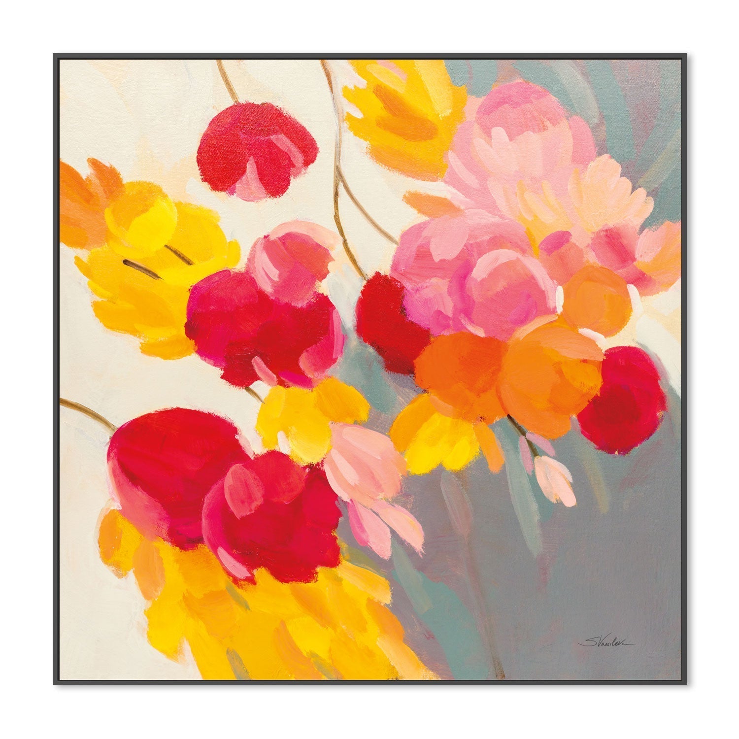 wall-art-print-canvas-poster-framed-Magenta Bloom, Style B-3