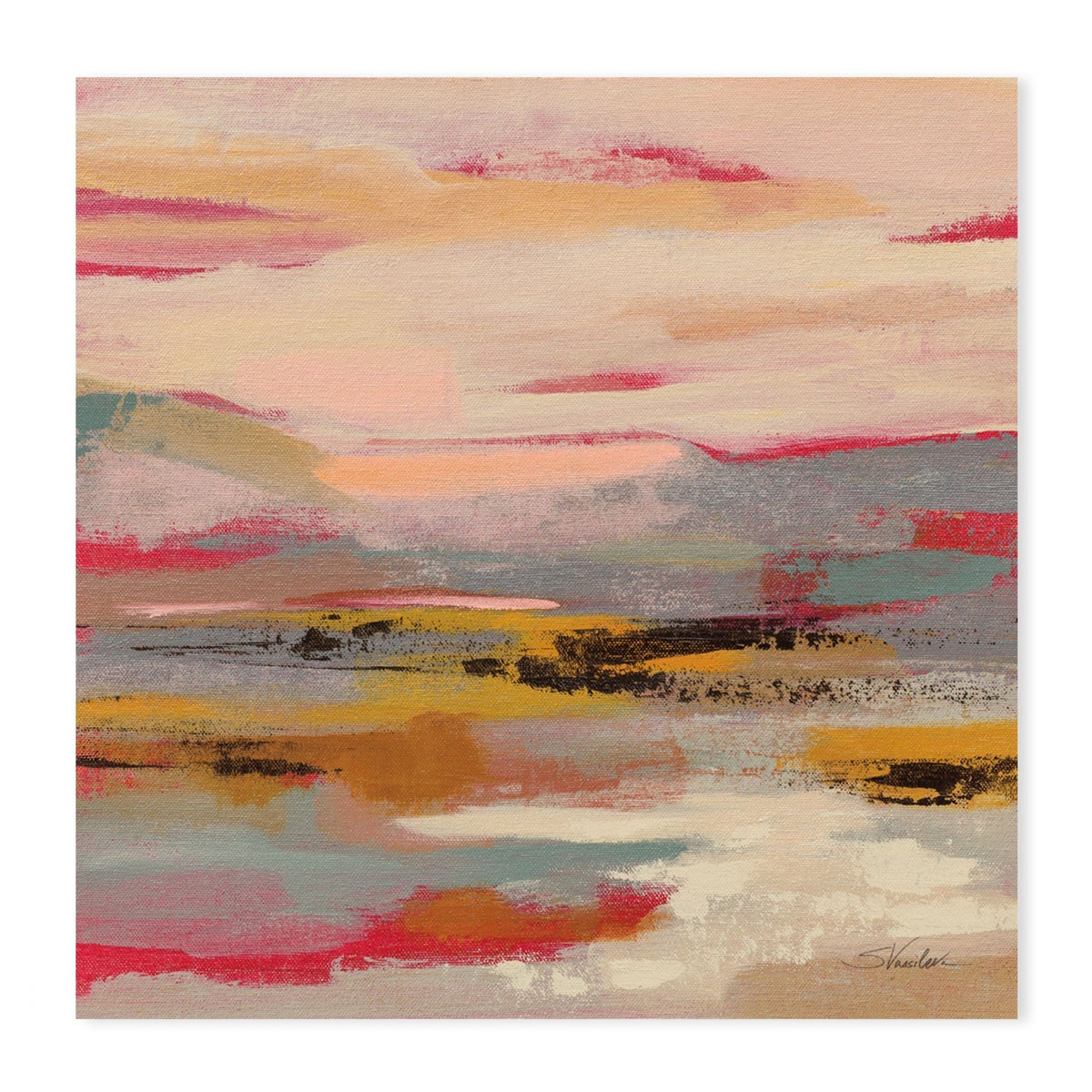 wall-art-print-canvas-poster-framed-Magenta Hill, Style A , By Silvia Vassileva-GIOIA-WALL-ART