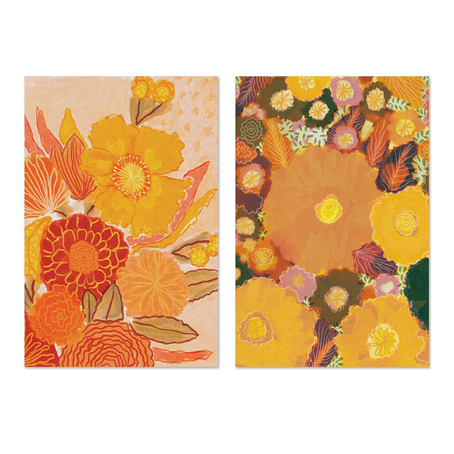 wall-art-print-canvas-poster-framed-Magic Bouquet and Magic Garden, Set of 2-1