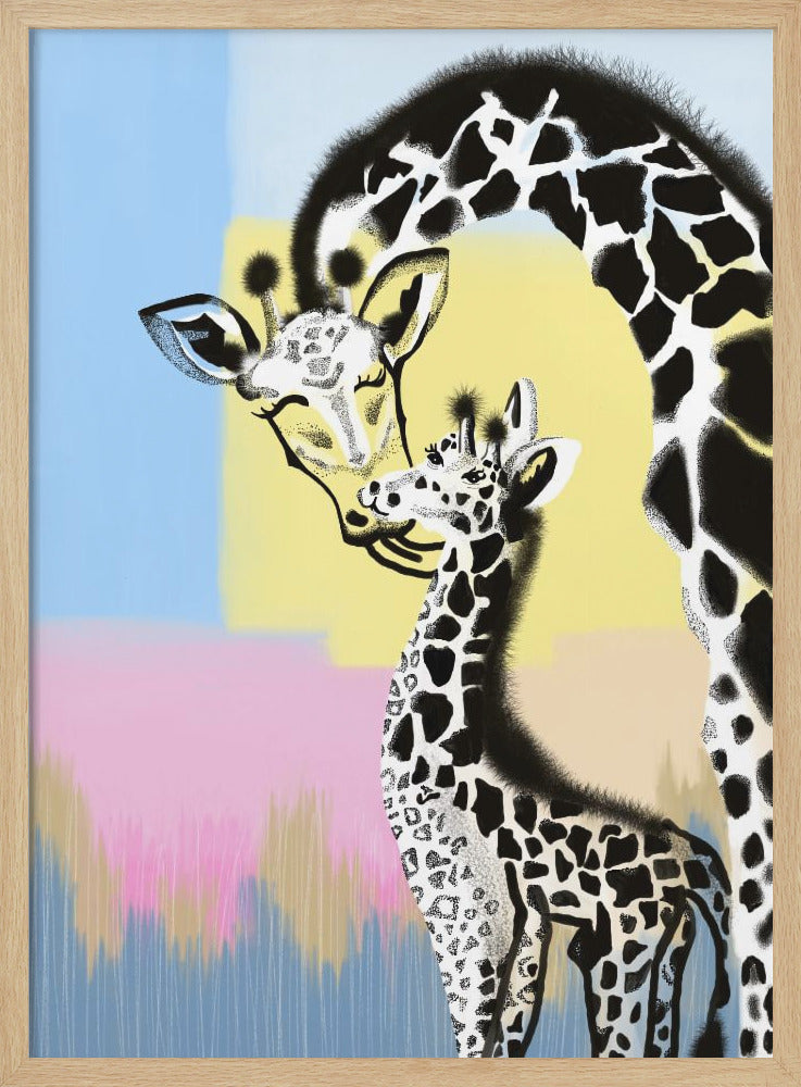 wall-art-print-canvas-poster-framed-Mama Giraffe and Baby , By Art by the Ocean-4