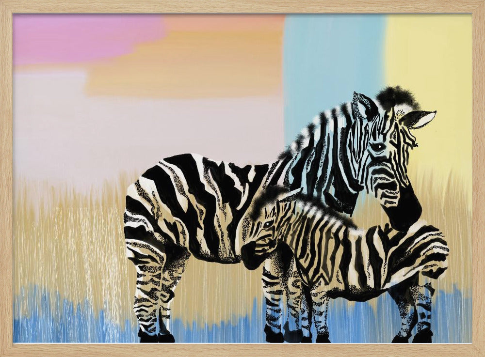 wall-art-print-canvas-poster-framed-Mama Zebra and Baby , By Art by the Ocean-4