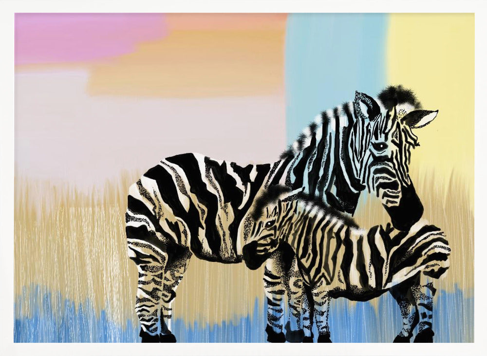 wall-art-print-canvas-poster-framed-Mama Zebra and Baby , By Art by the Ocean-5