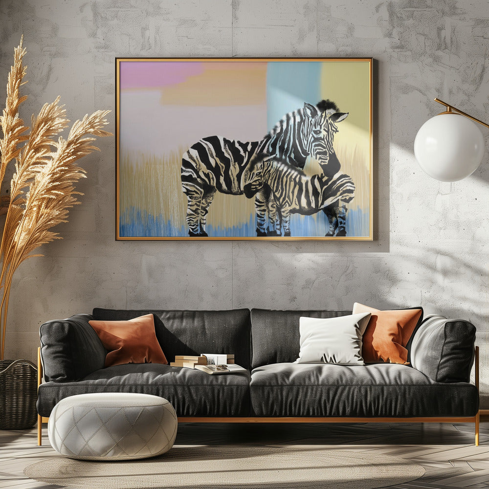 wall-art-print-canvas-poster-framed-Mama Zebra and Baby , By Art by the Ocean-7