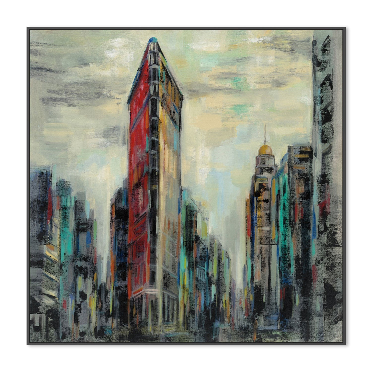 wall-art-print-canvas-poster-framed-Manhattan Flatiron Building-by-Silvia Vassileva-Gioia Wall Art