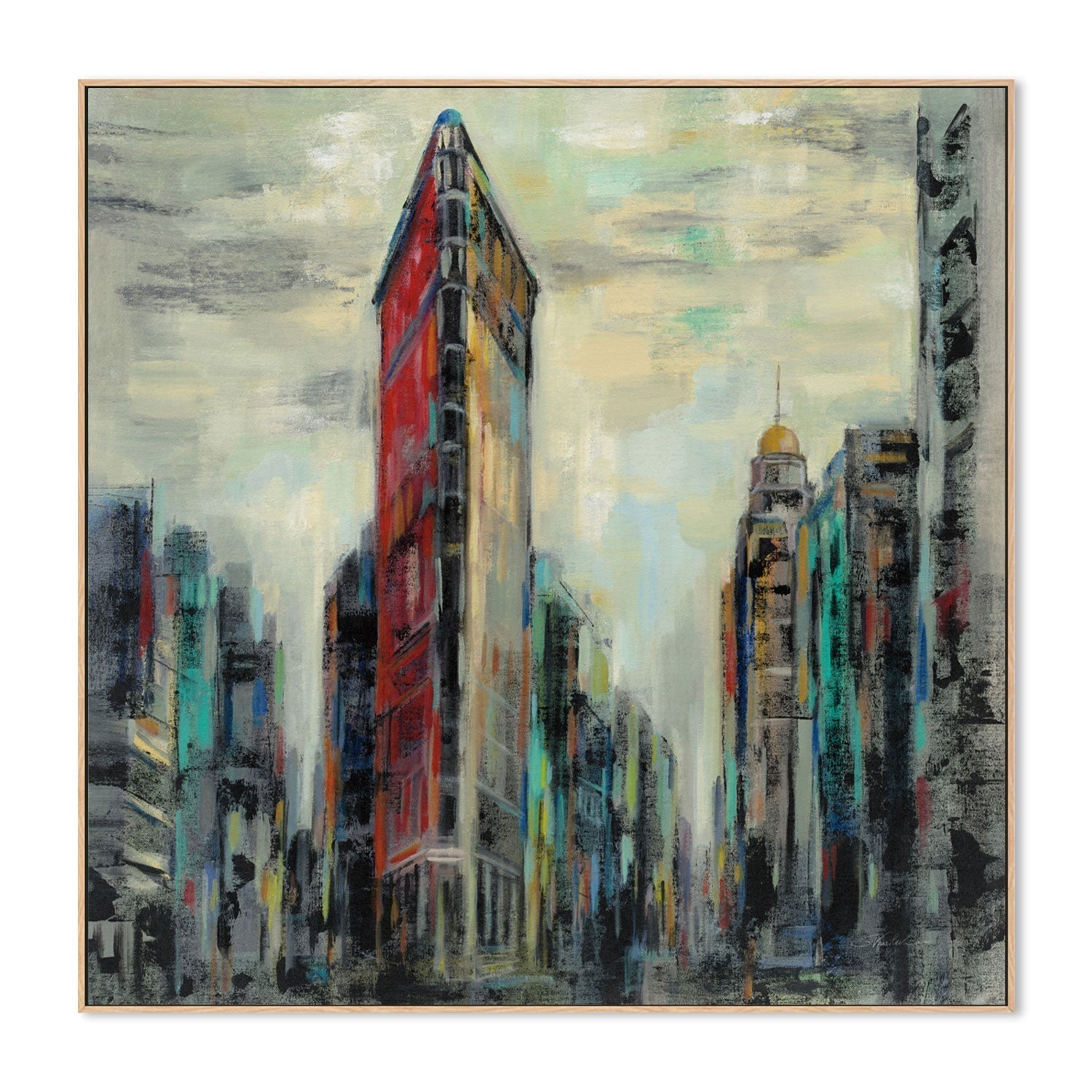 wall-art-print-canvas-poster-framed-Manhattan Flatiron Building-by-Silvia Vassileva-Gioia Wall Art