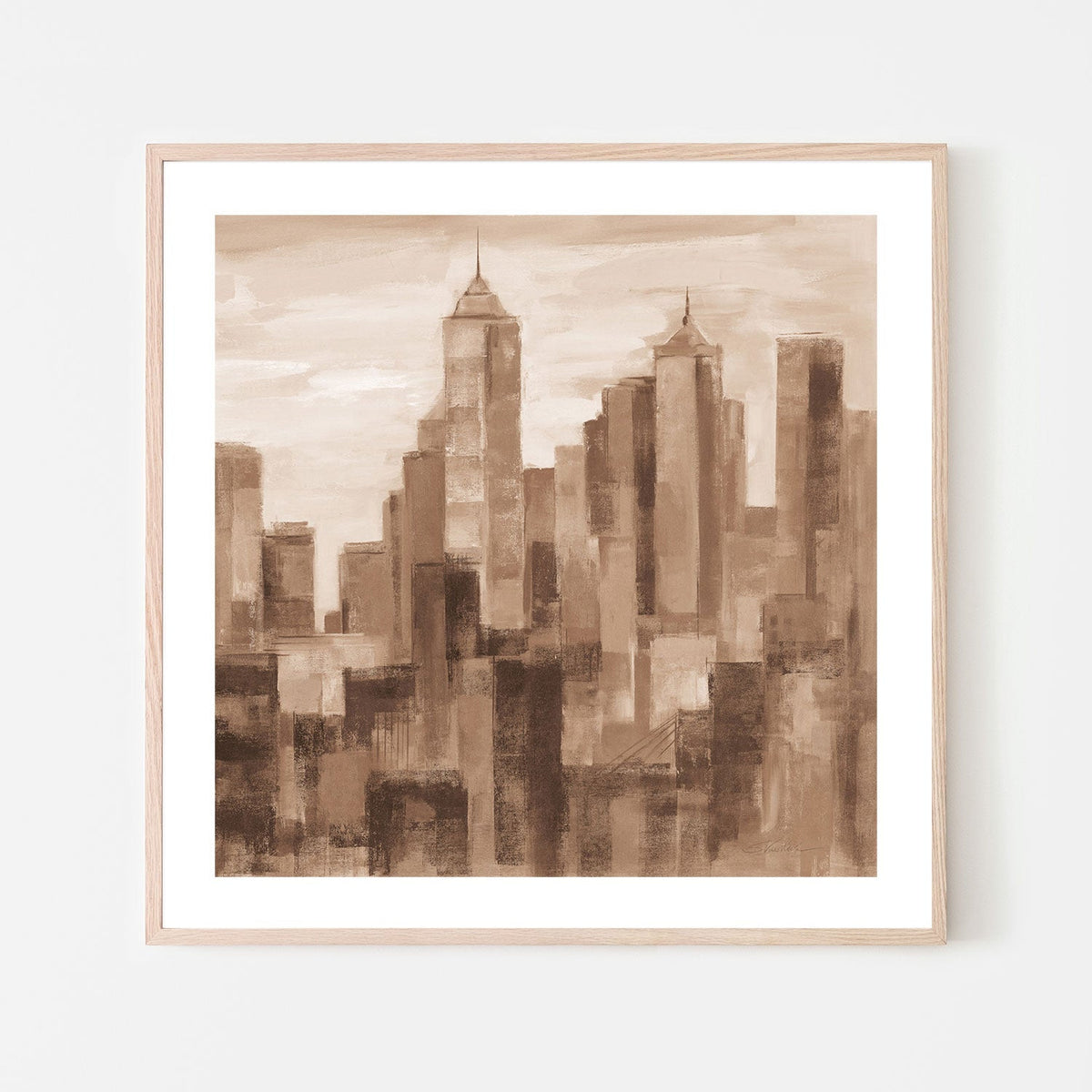 wall-art-print-canvas-poster-framed-Manhattan View Brown-by-Silvia Vassileva-Gioia Wall Art