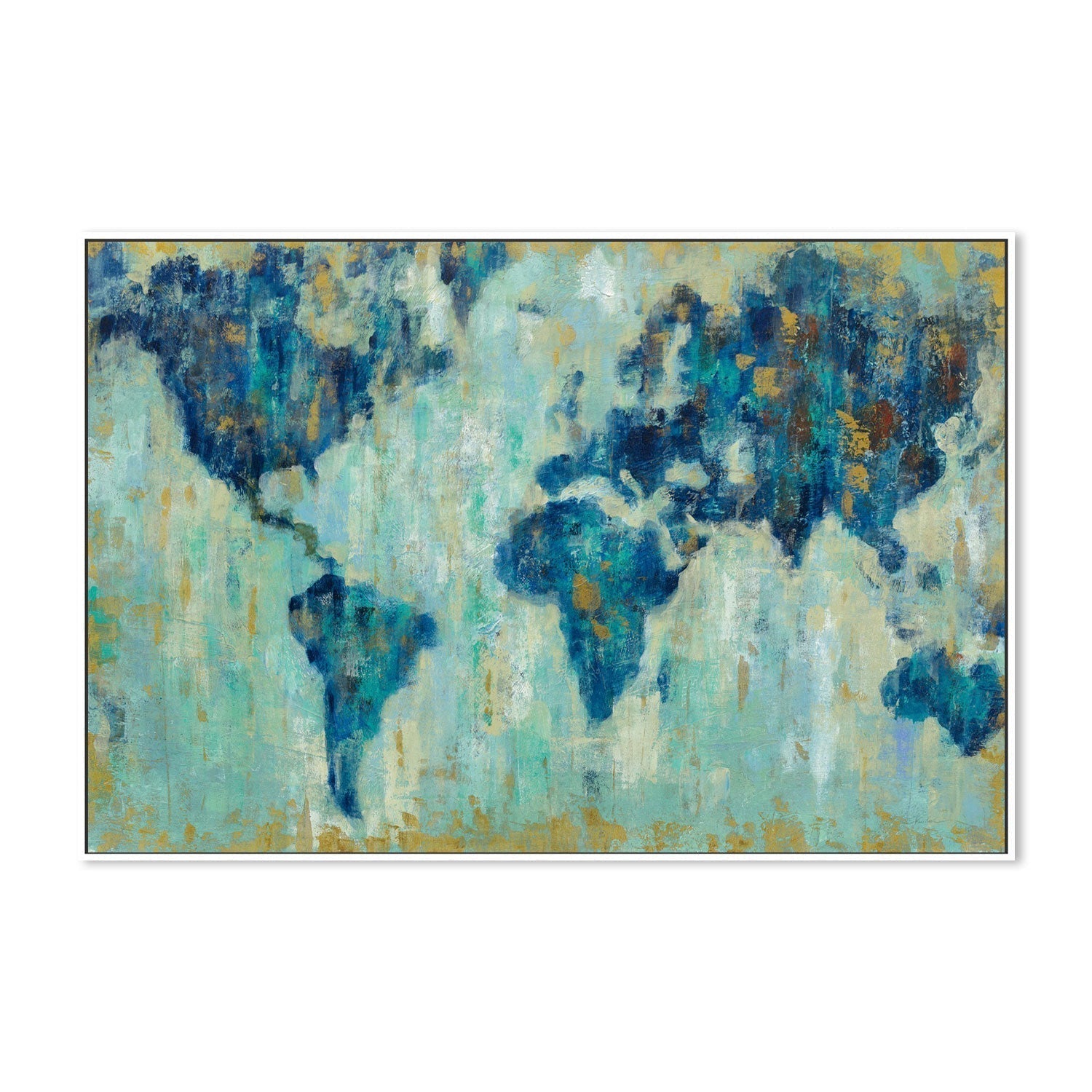 wall-art-print-canvas-poster-framed-Map of the World-by-Silvia Vassileva-Gioia Wall Art
