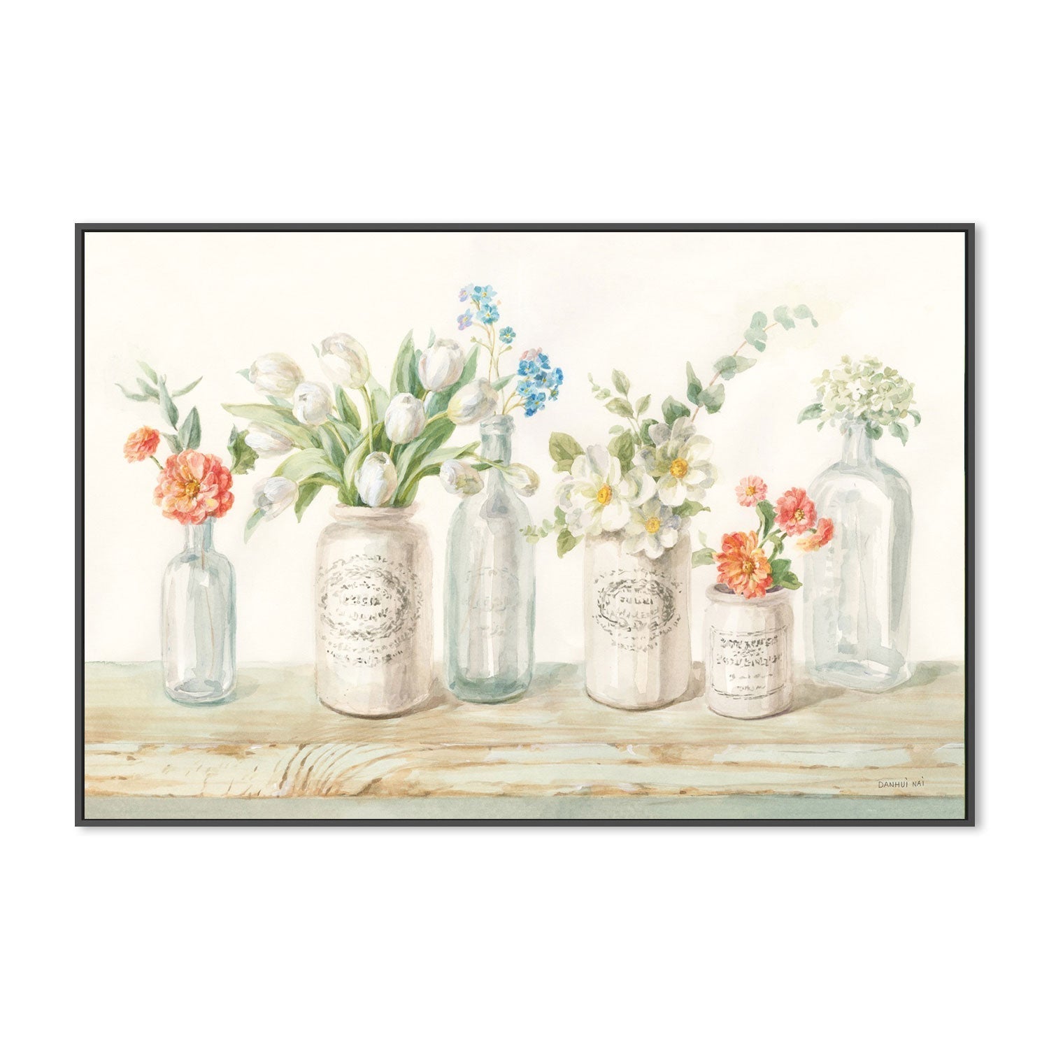 wall-art-print-canvas-poster-framed-Marmalade Flowers-by-Danhui Nai-Gioia Wall Art