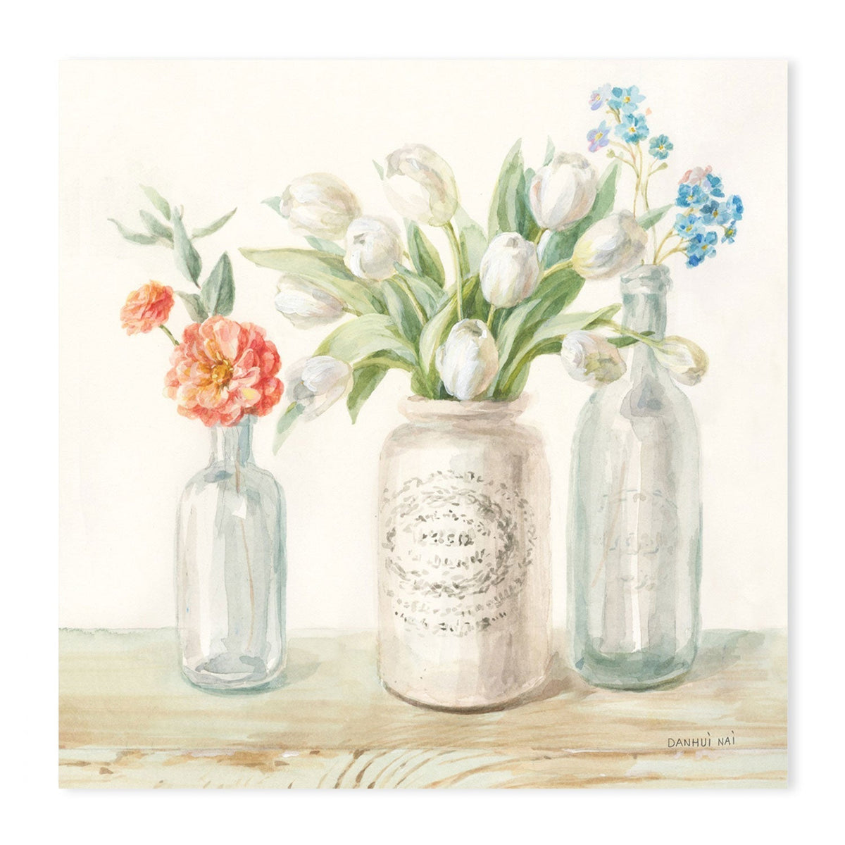 wall-art-print-canvas-poster-framed-Marmalade Flowers, Style B-by-Danhui Nai-Gioia Wall Art