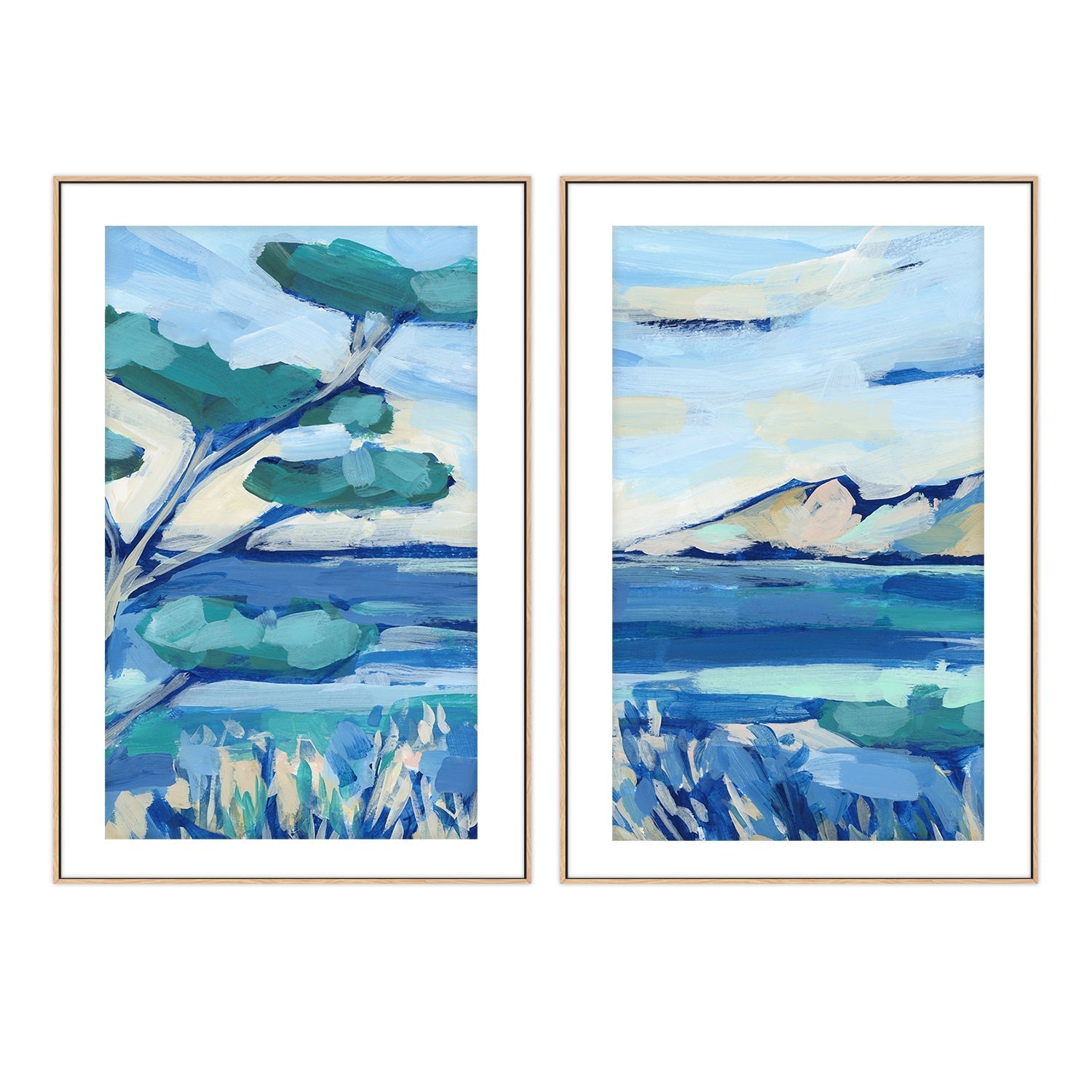 wall-art-print-canvas-poster-framed-Mediterranean Coasta , Style A & B , Set Of 2 , By Jetty Home-6
