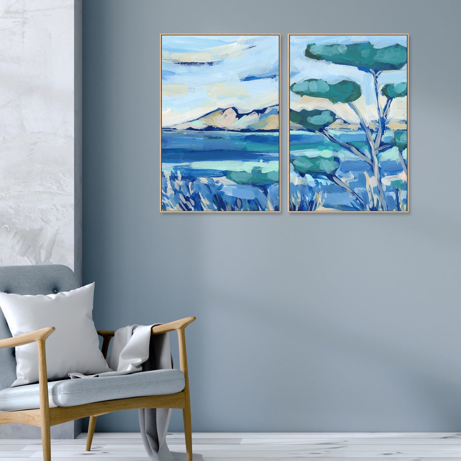 wall-art-print-canvas-poster-framed-Mediterranean Coastal , Style B & C , Set Of 2 , By Jetty Home-2