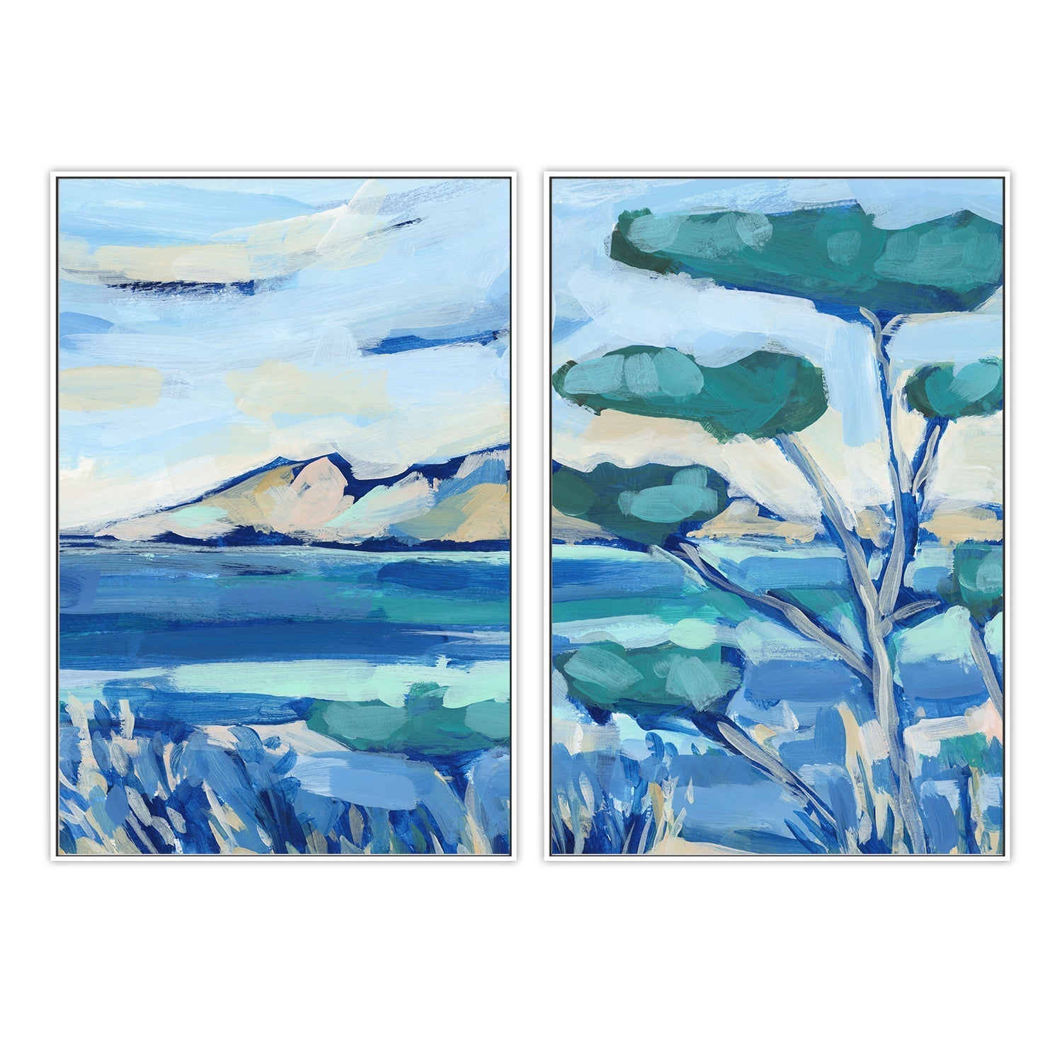 wall-art-print-canvas-poster-framed-Mediterranean Coastal , Style B & C , Set Of 2 , By Jetty Home-5