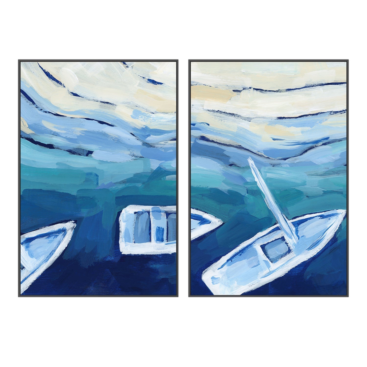 wall-art-print-canvas-poster-framed-Mediterranean Sailboat , Style A & B , Set Of 2 , By Jetty Home-3