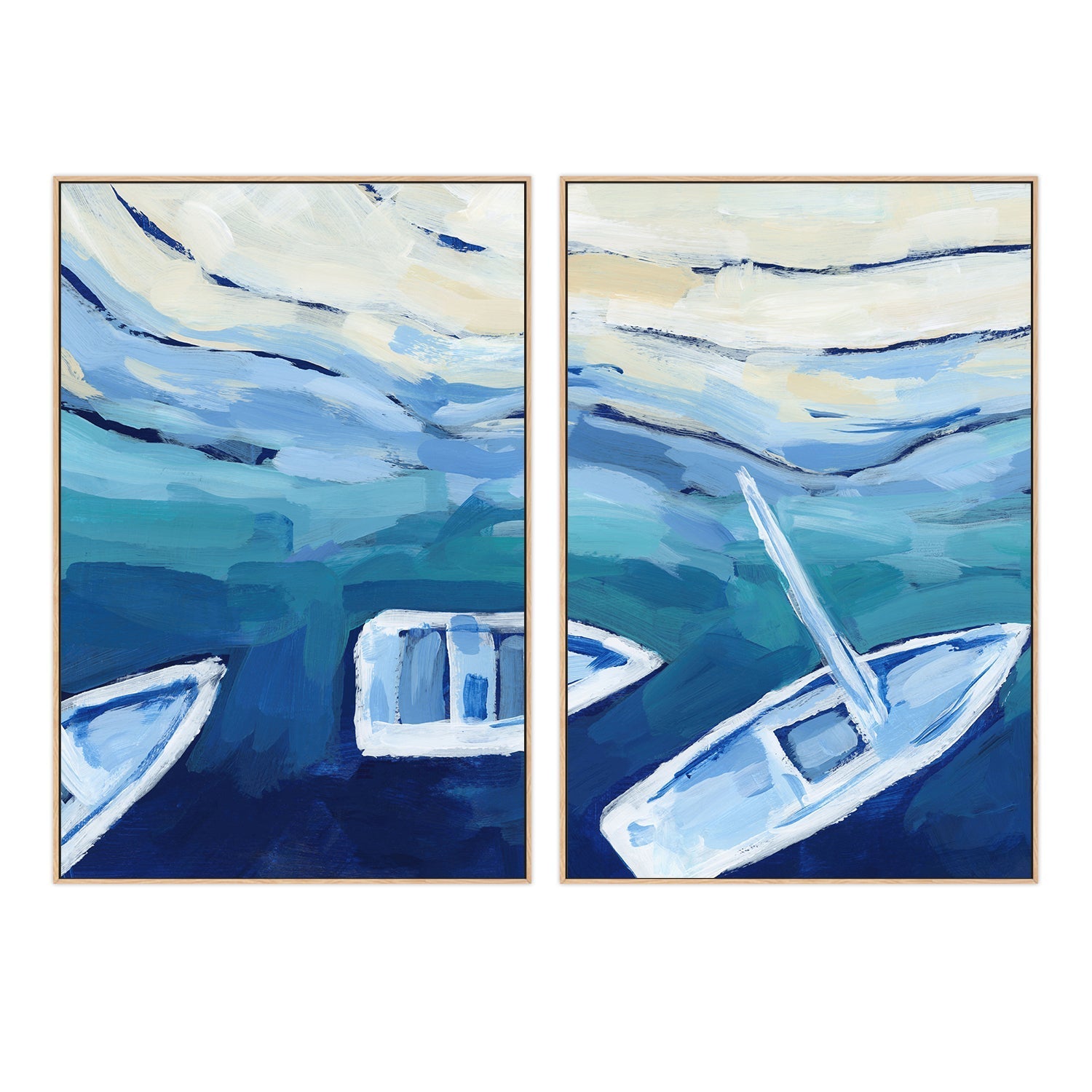 wall-art-print-canvas-poster-framed-Mediterranean Sailboat , Style A & B , Set Of 2 , By Jetty Home-4