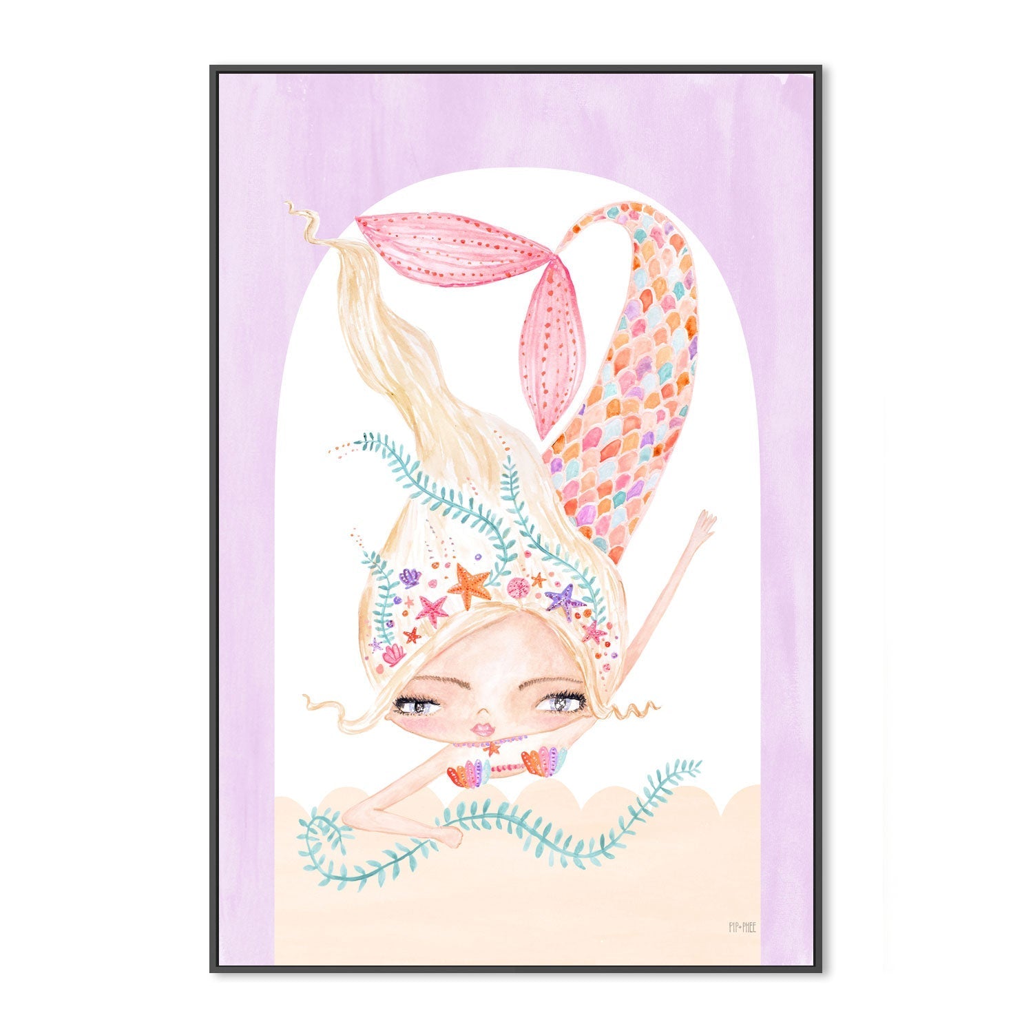 wall-art-print-canvas-poster-framed-Mermaid Dive , By Pip and Phee-3