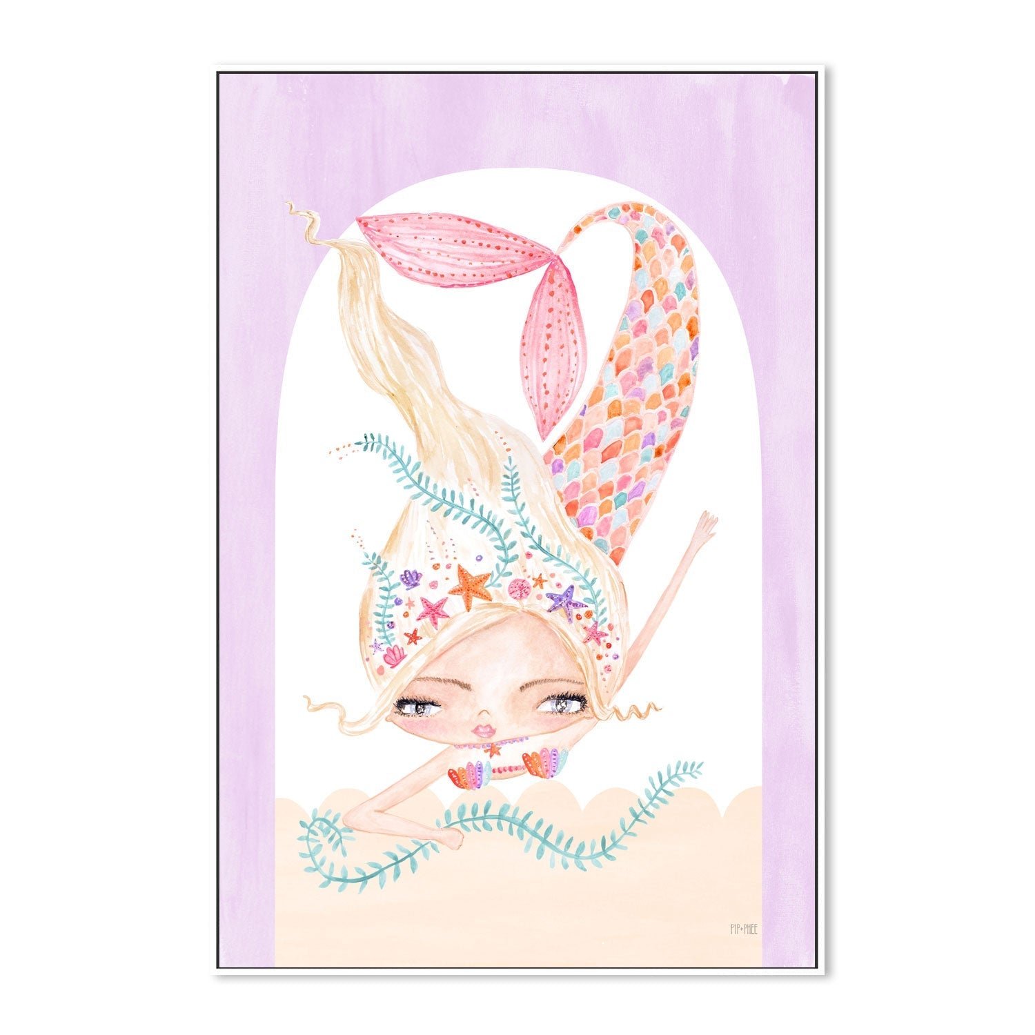 wall-art-print-canvas-poster-framed-Mermaid Dive , By Pip and Phee-5
