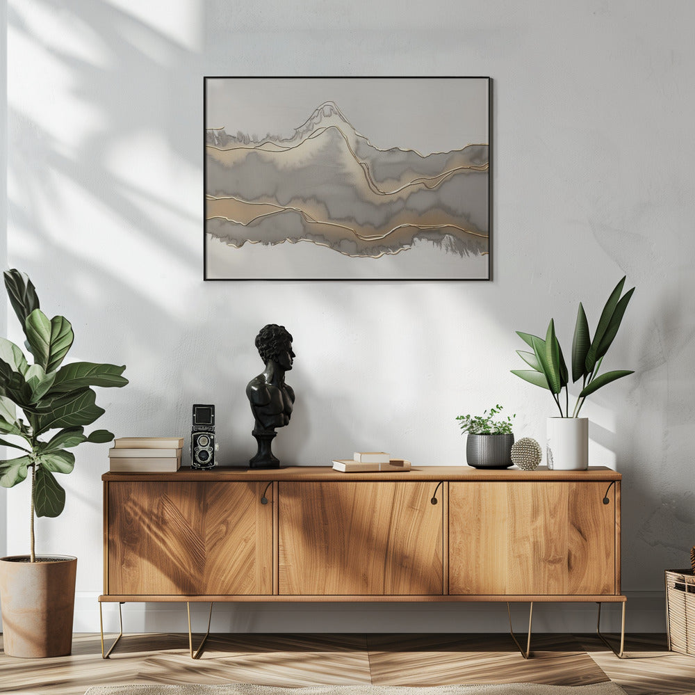 wall-art-print-canvas-poster-framed-Metallic landscape nº4 , By Alma-2