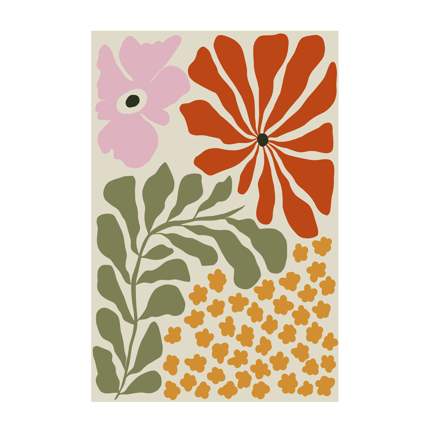 wall-art-print-canvas-poster-framed-Mid-Century Blossom , By Miho Art Studio-1
