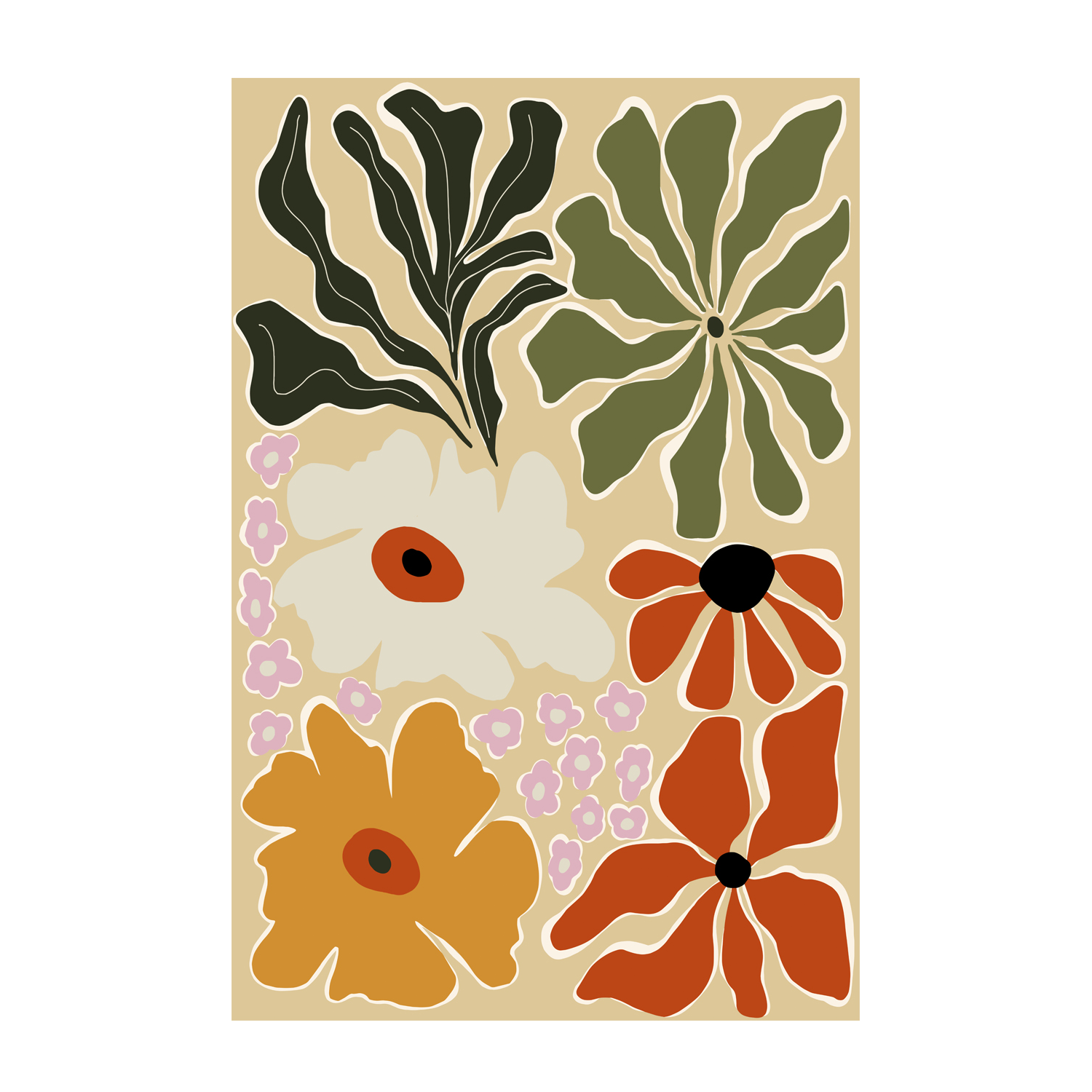 wall-art-print-canvas-poster-framed-Mid-century Bouquet , By Miho Art Studio , By Miho Art Studio-1