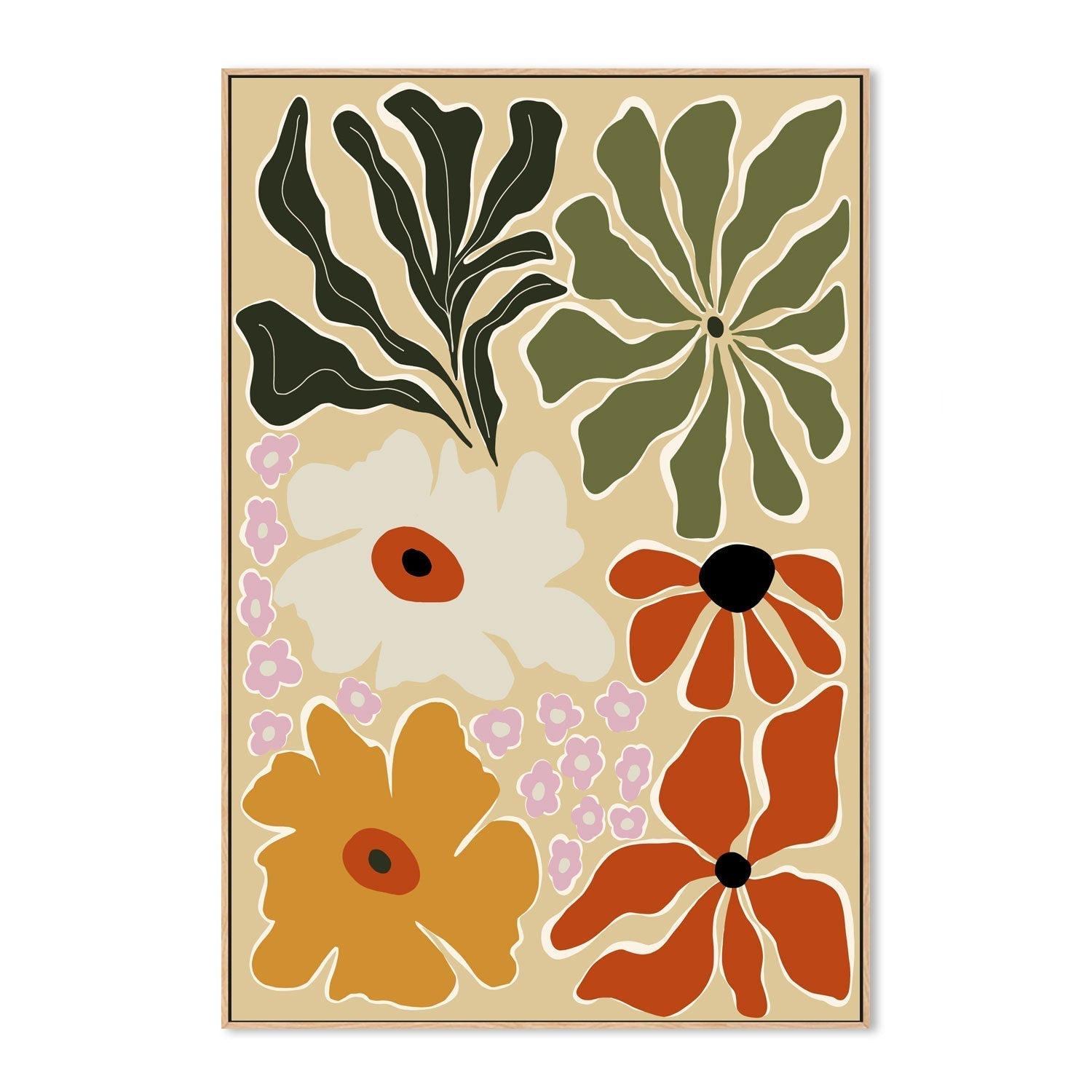 wall-art-print-canvas-poster-framed-Mid-century Bouquet , By Miho Art Studio , By Miho Art Studio-4