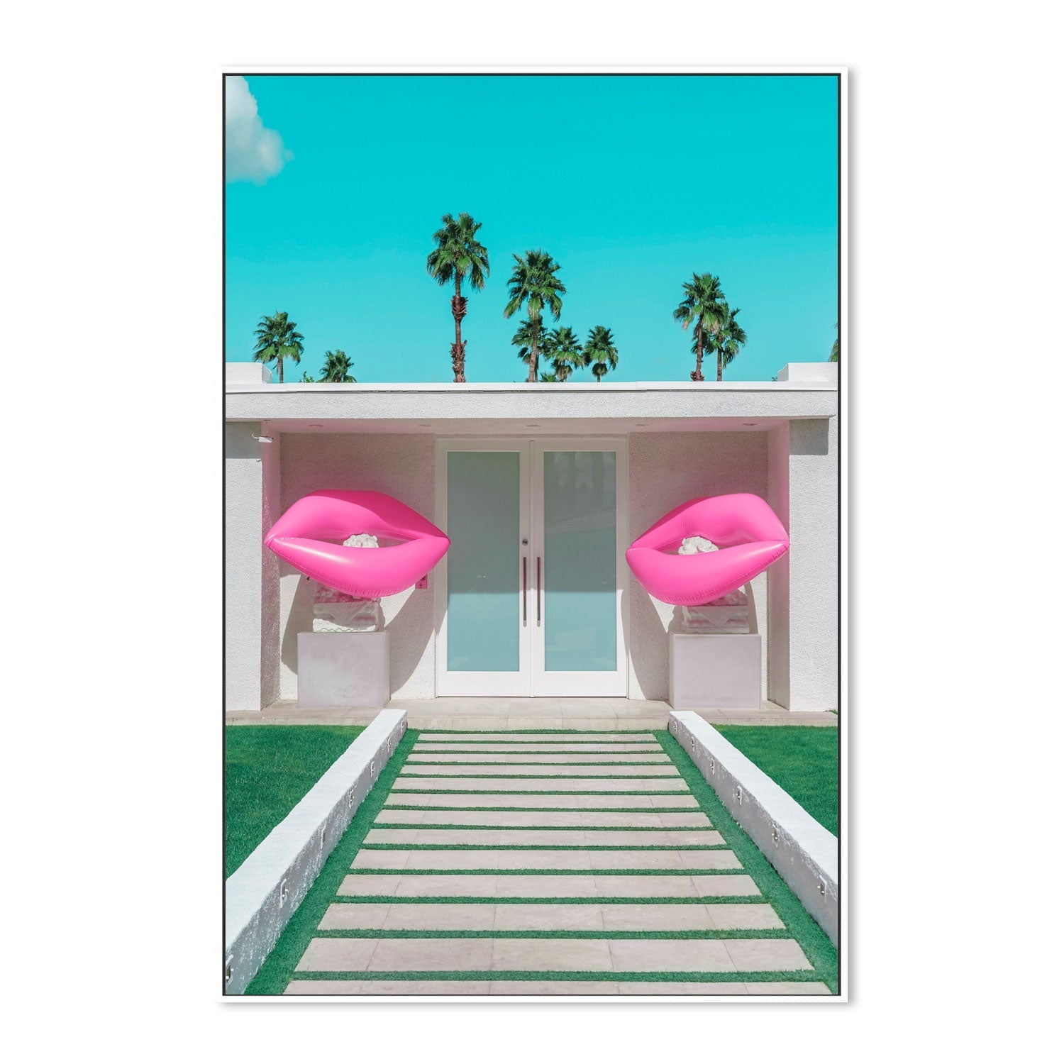wall-art-print-canvas-poster-framed-Mid-Century Modern House with Pink Lips-5