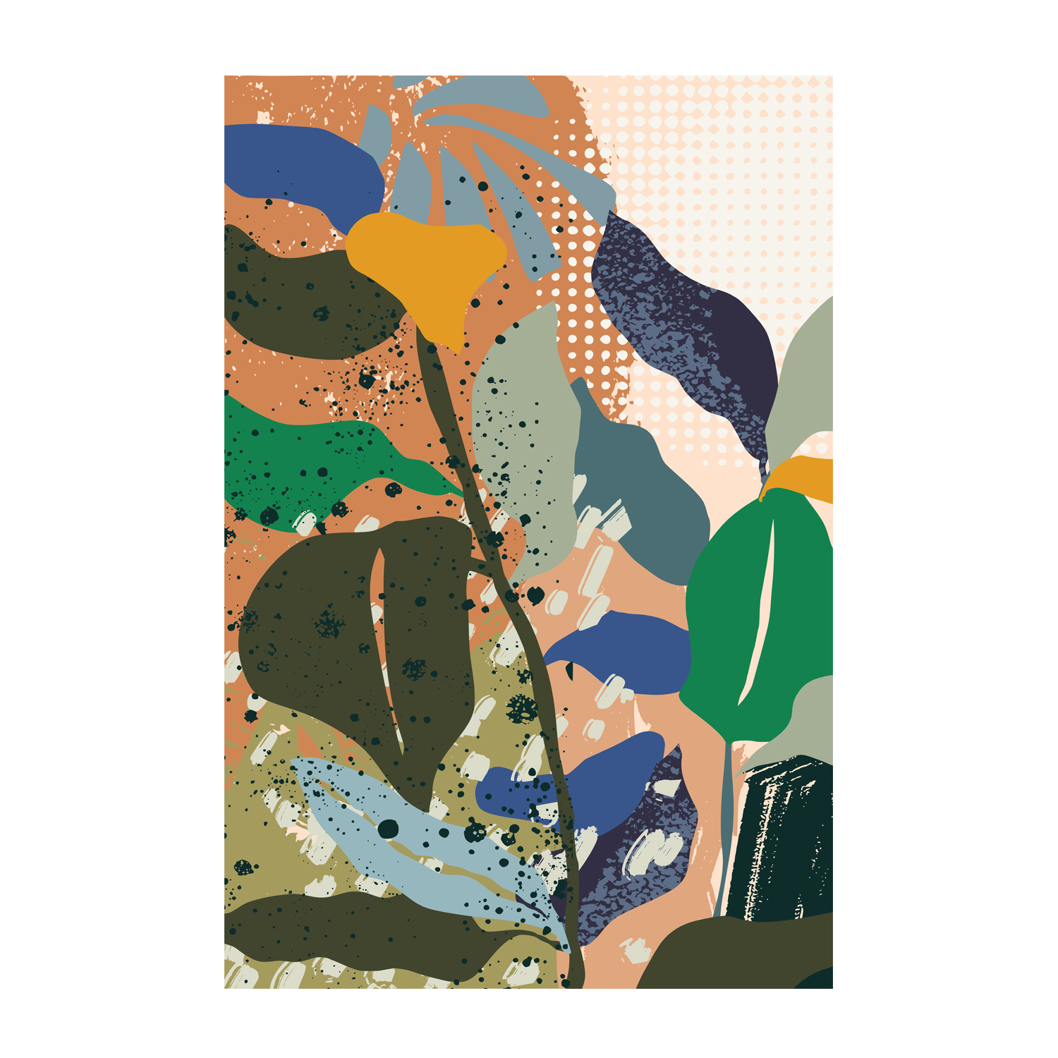 wall-art-print-canvas-poster-framed-Midcentury Ikebana Light-1