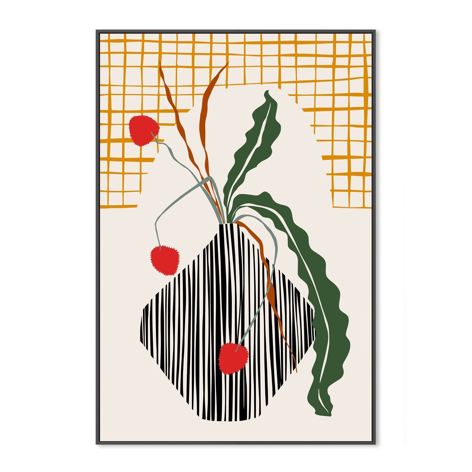 wall-art-print-canvas-poster-framed-Midcentury Ikebana Light-3