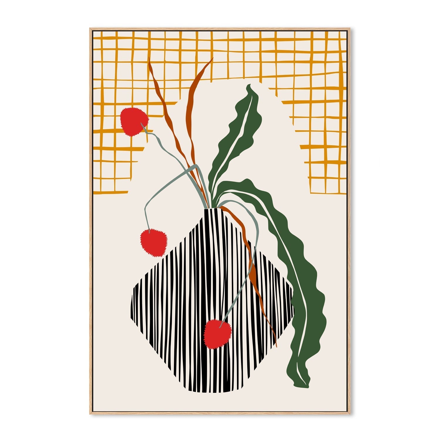 wall-art-print-canvas-poster-framed-Midcentury Ikebana Light-4