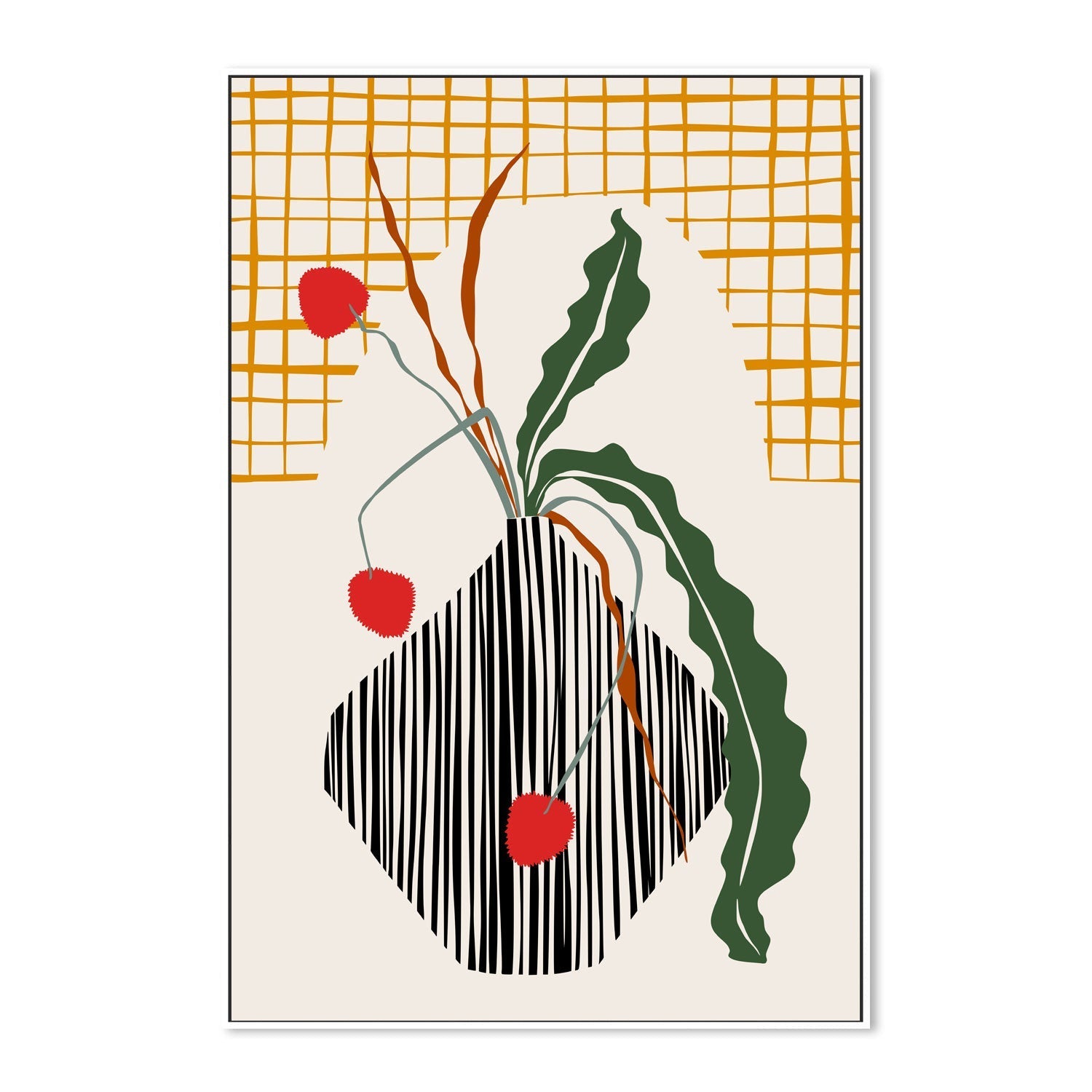 wall-art-print-canvas-poster-framed-Midcentury Ikebana Light-5