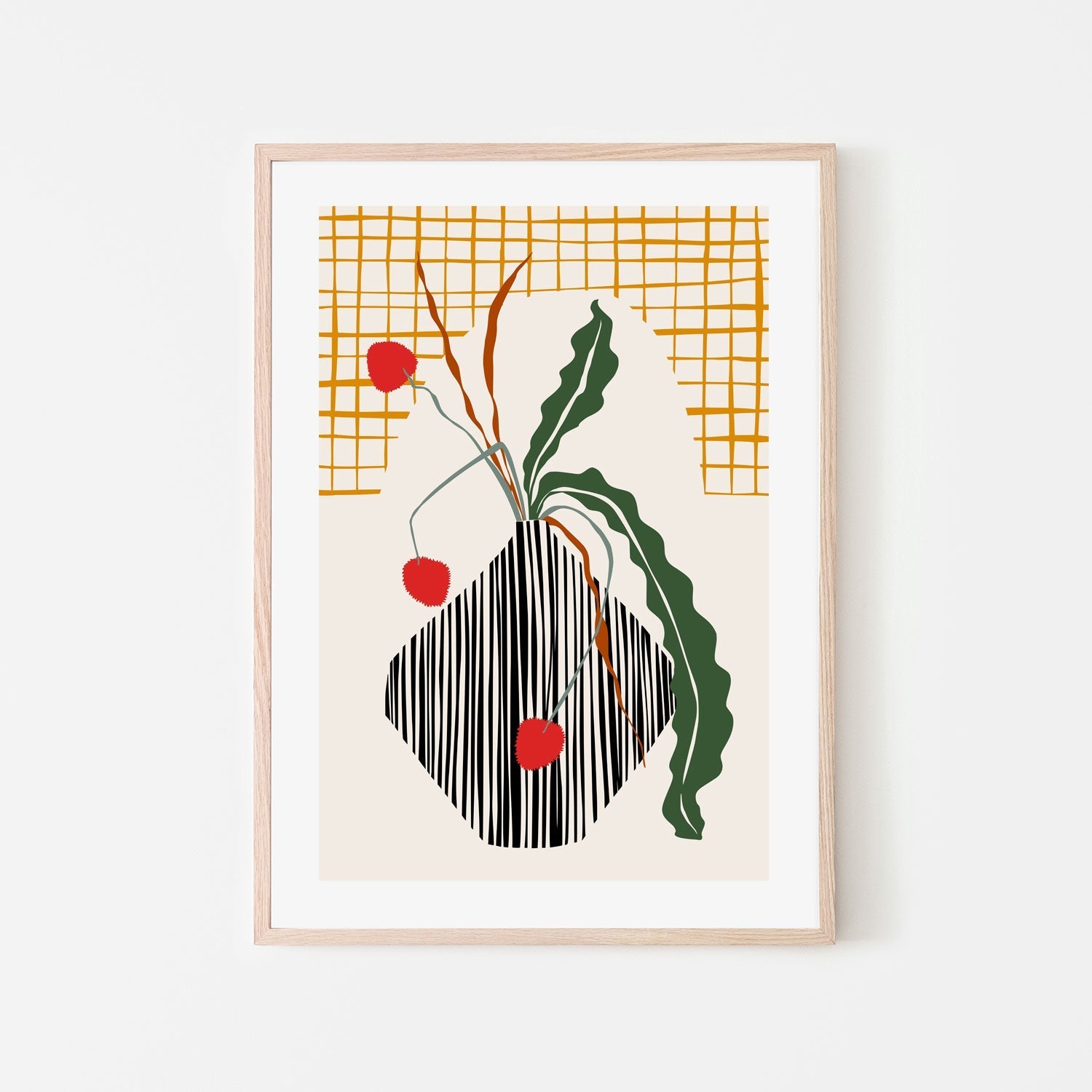wall-art-print-canvas-poster-framed-Midcentury Ikebana Light-6