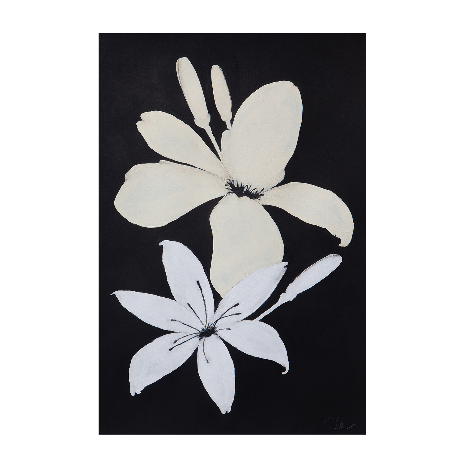 wall-art-print-canvas-poster-framed-Midnight Florals, Style D , By Filippoloco-1