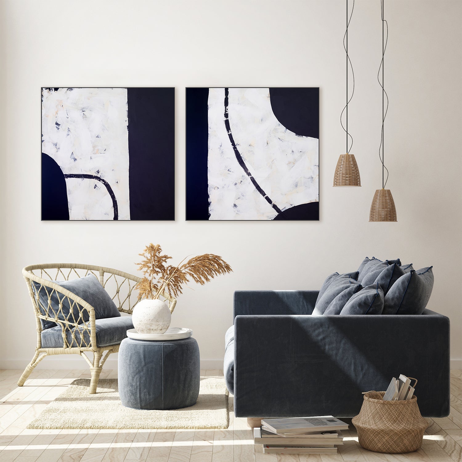wall-art-print-canvas-poster-framed-Midnight, Set Of 2-7